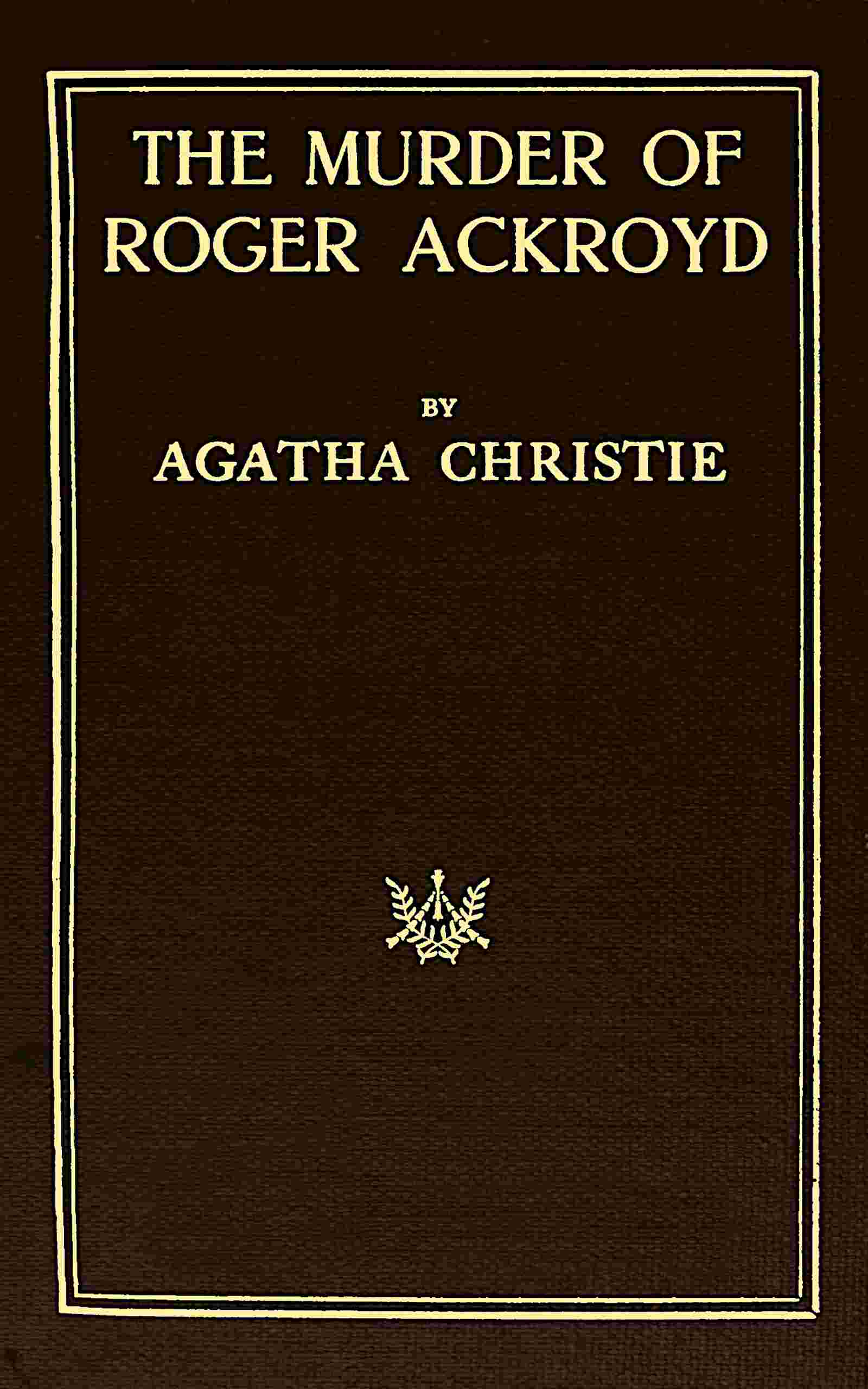 The murder of Roger Ackroyd cover