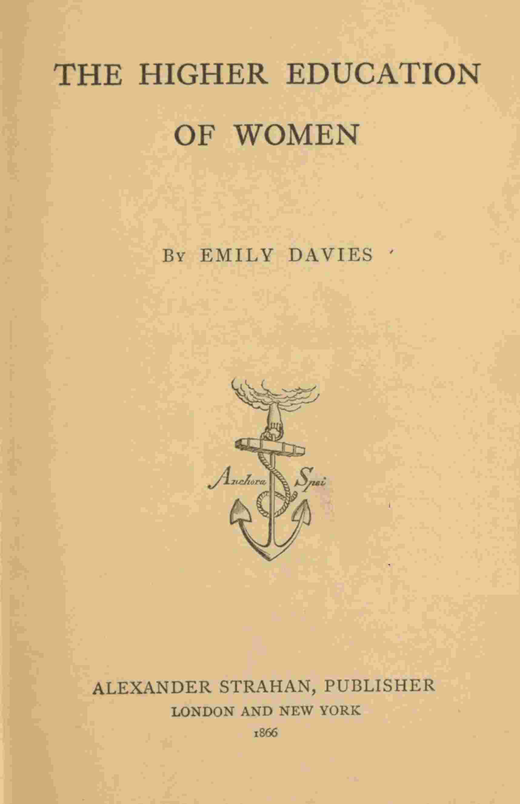 The higher education of women cover