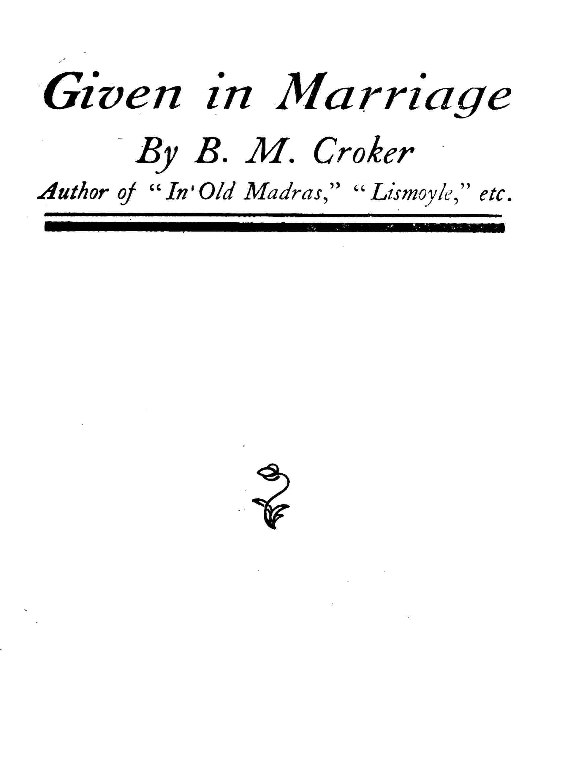 Given in Marriage cover