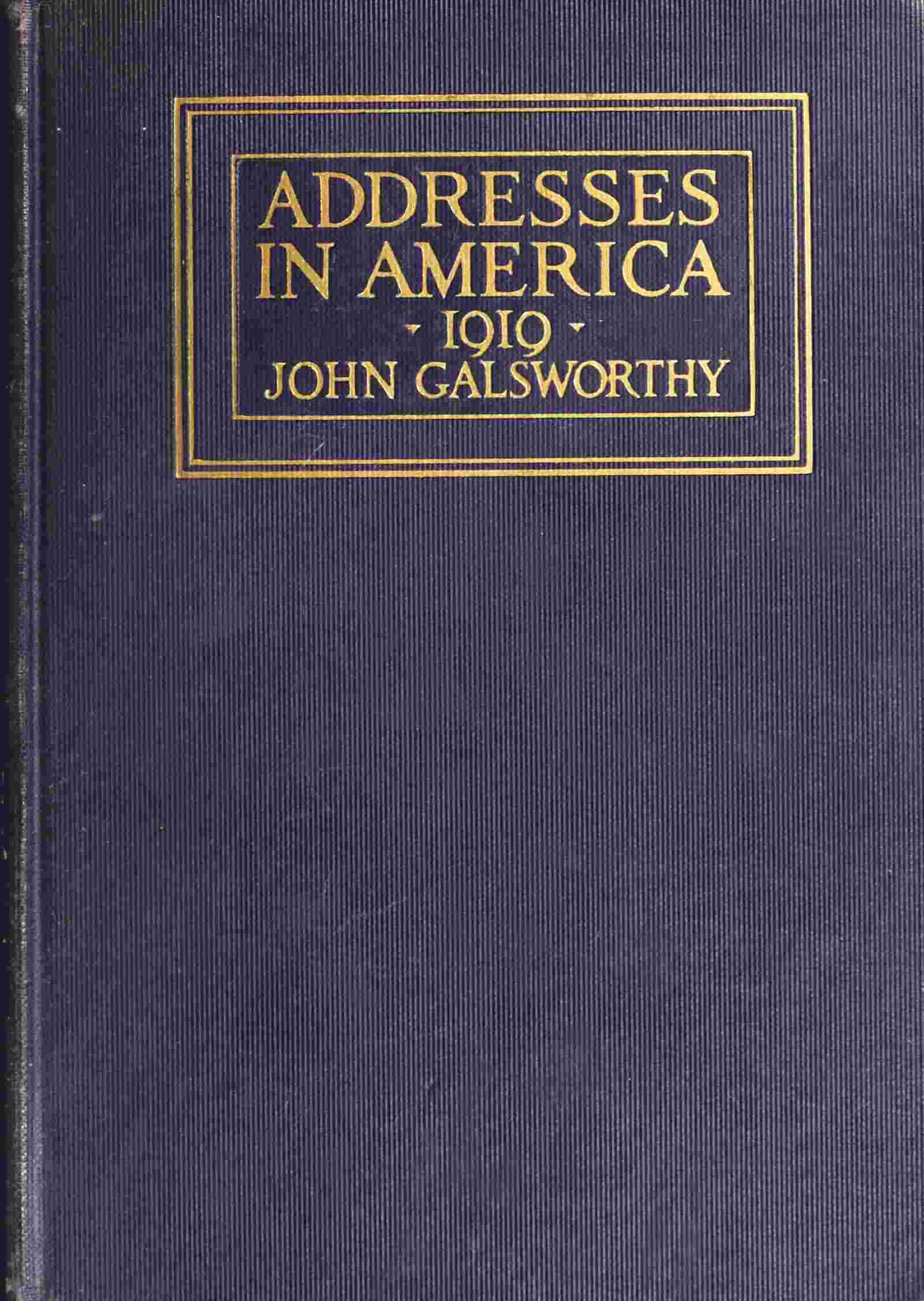 Addresses in America, 1919 cover