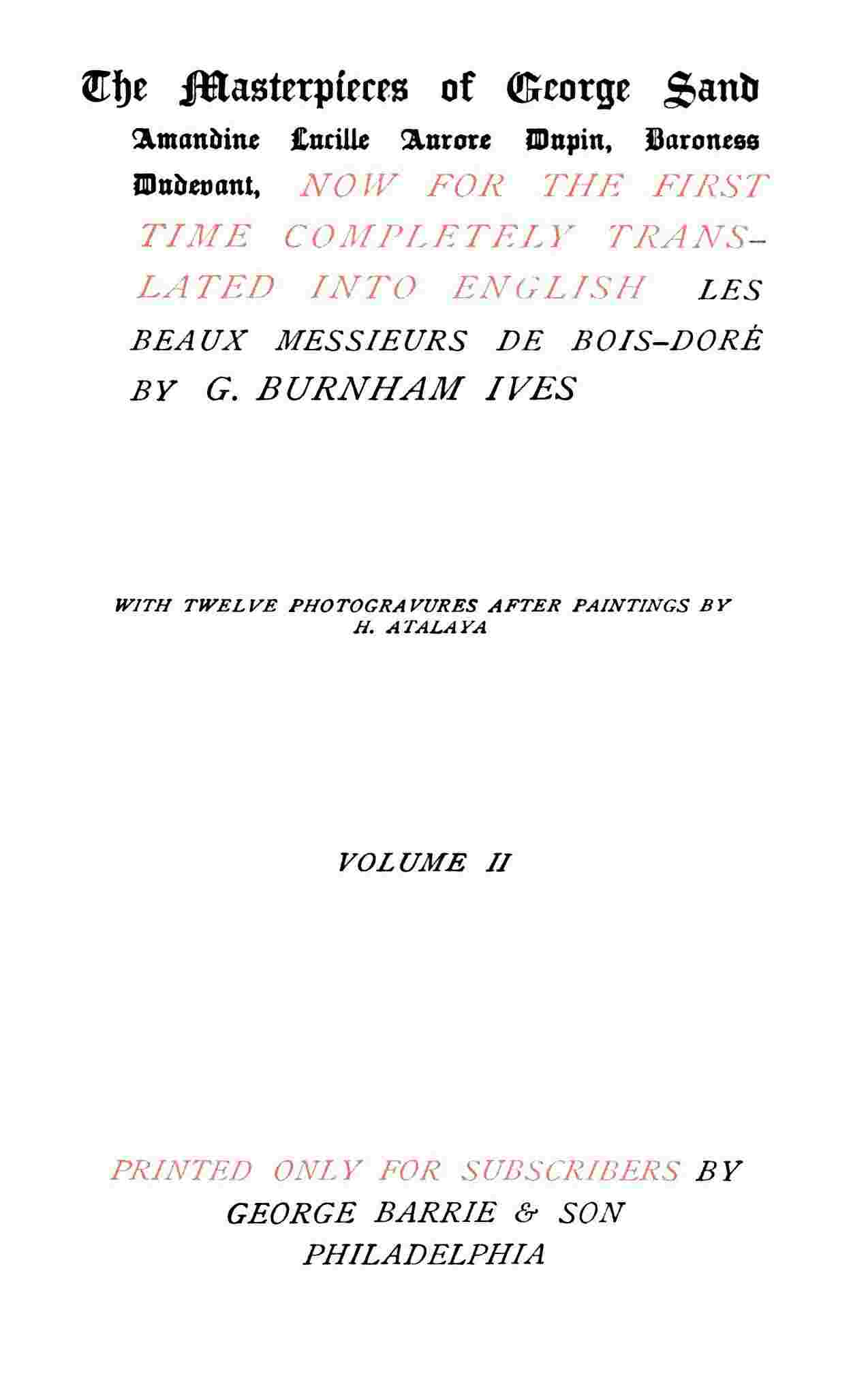 Les beaux messieurs de Bois-Doré Vol. 2 (of 2) cover