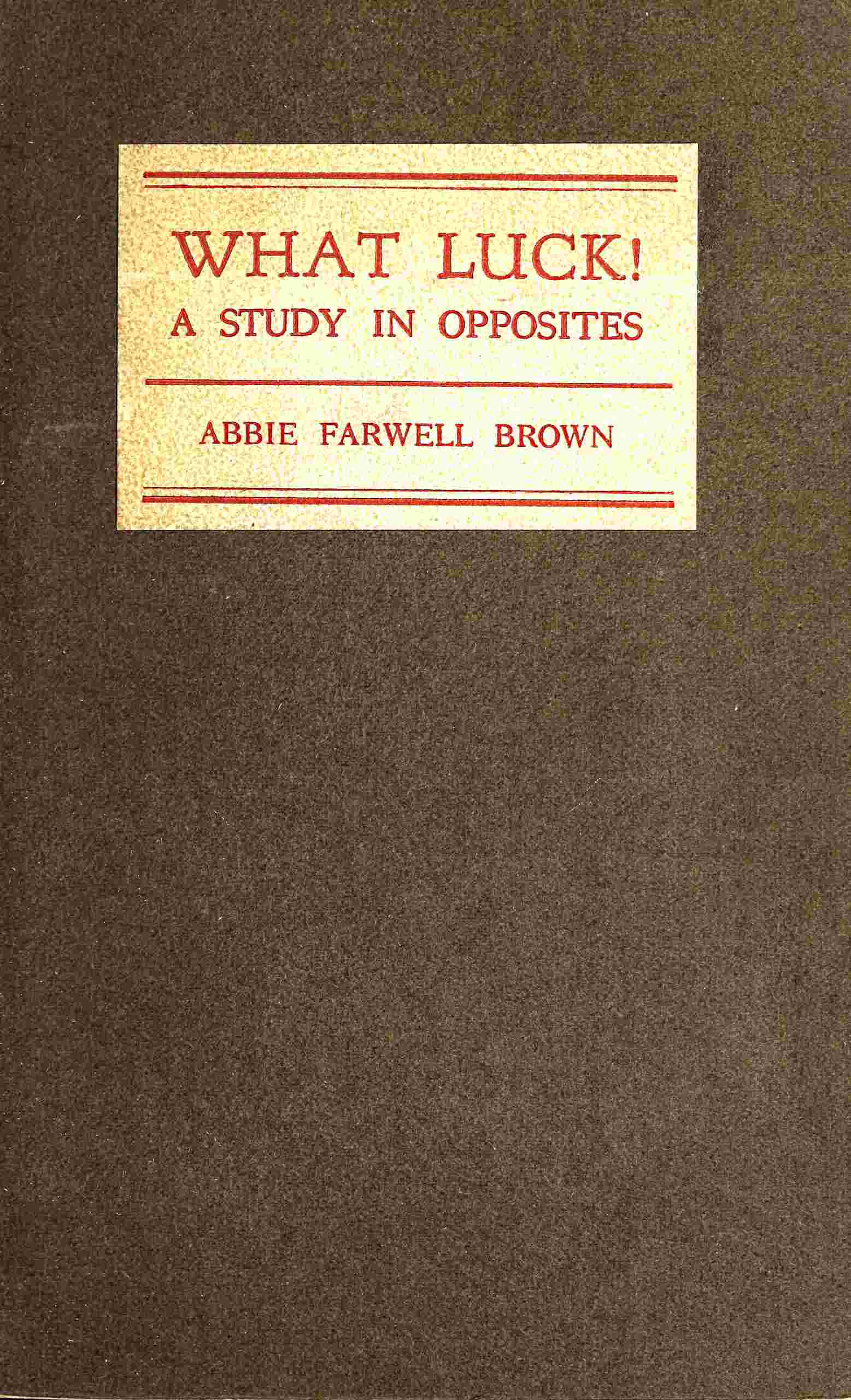What luck! A study in opposites cover