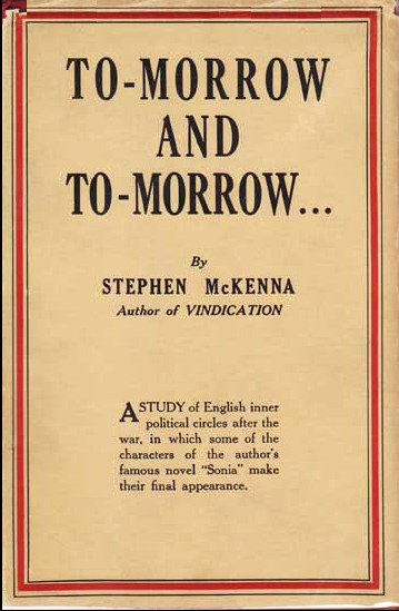 To-morrow and to-morrow ... a novel cover