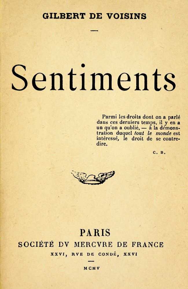Sentiments cover