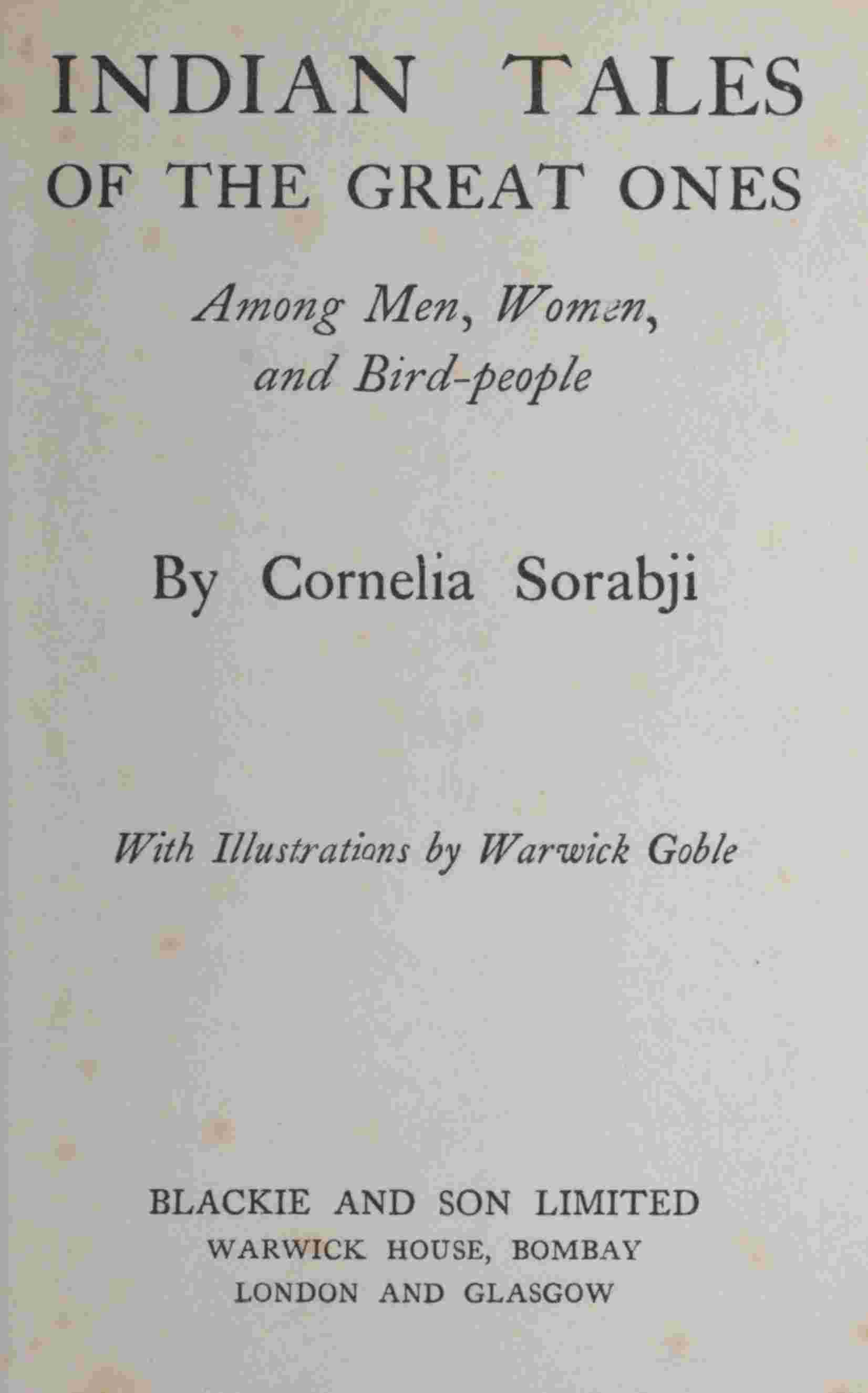 Indian tales of the great ones among men, women, and bird-people cover