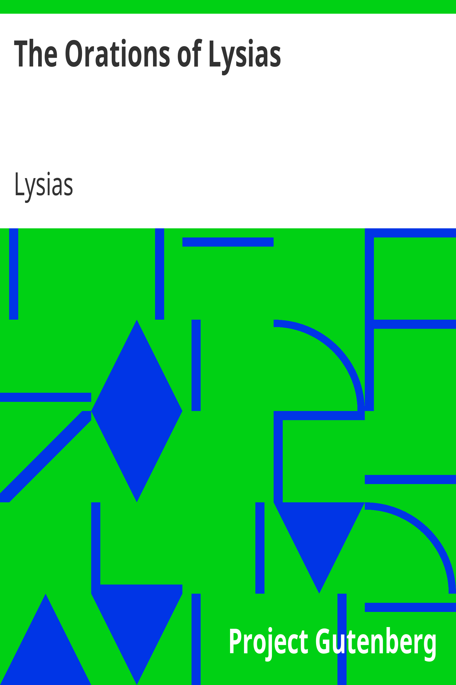 The Orations of Lysias cover