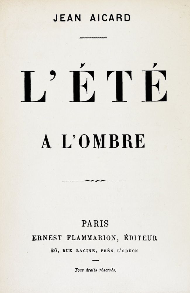 L'Été à l'ombre cover