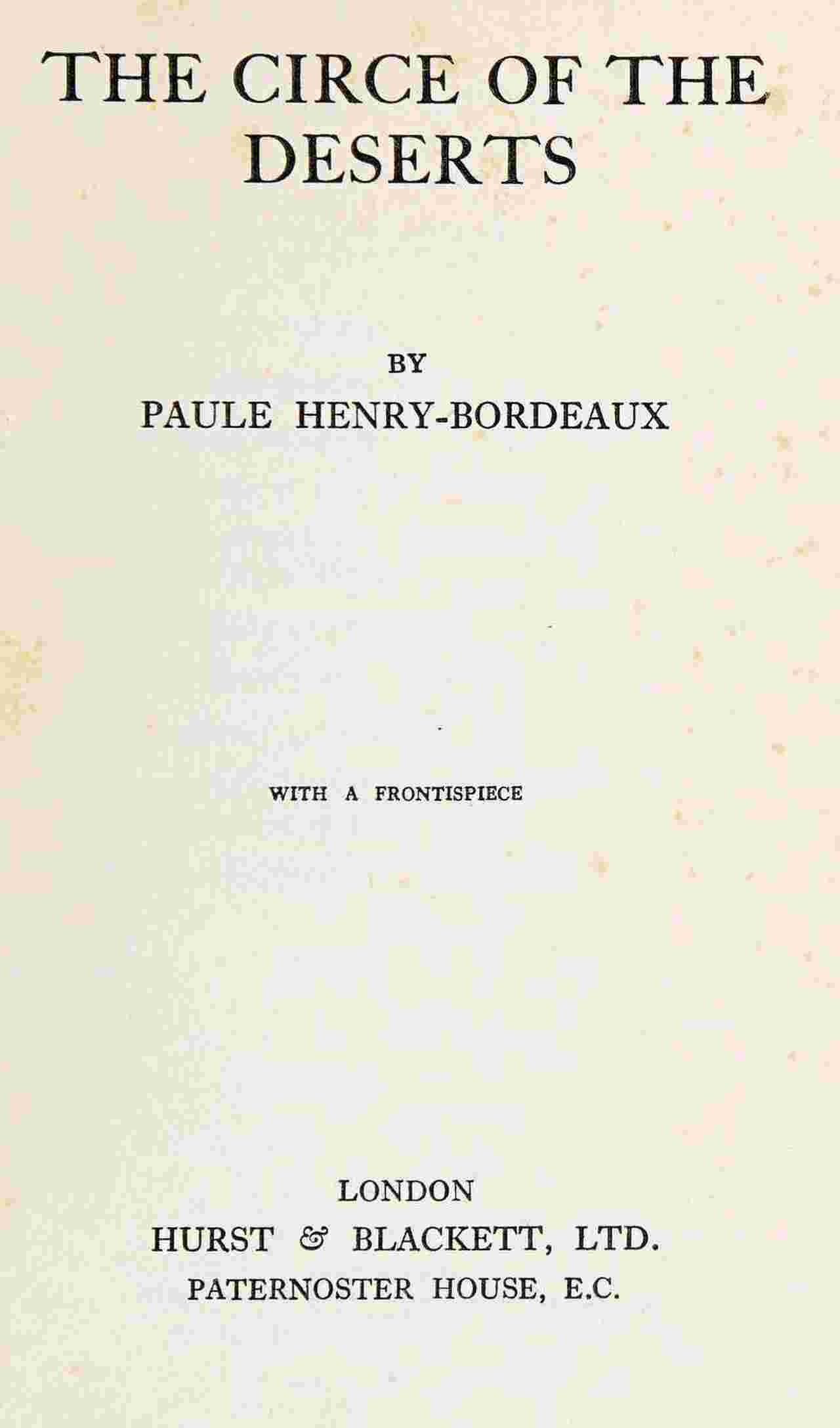 The Circe of the deserts cover