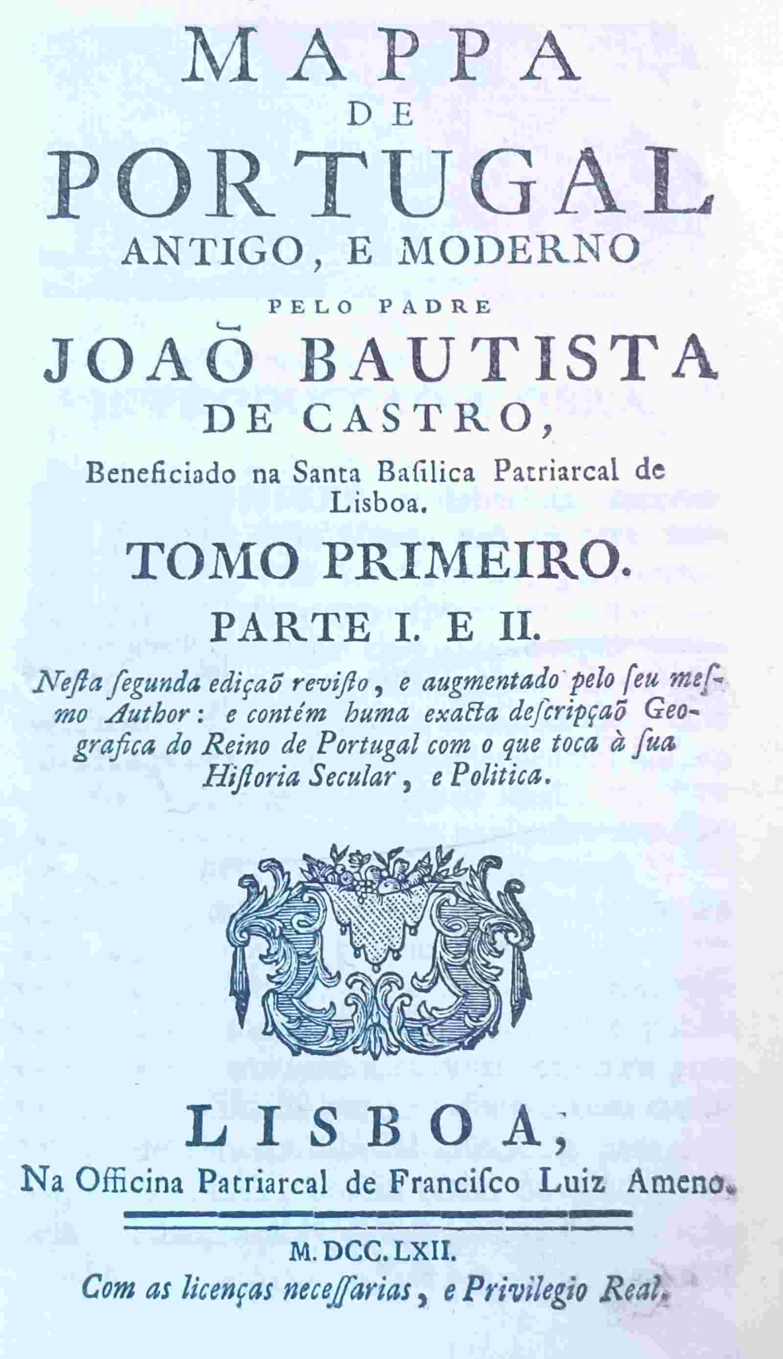 Mappa de Portugal antigo, e moderno, tomo 1 (of 3): Parte I, II cover