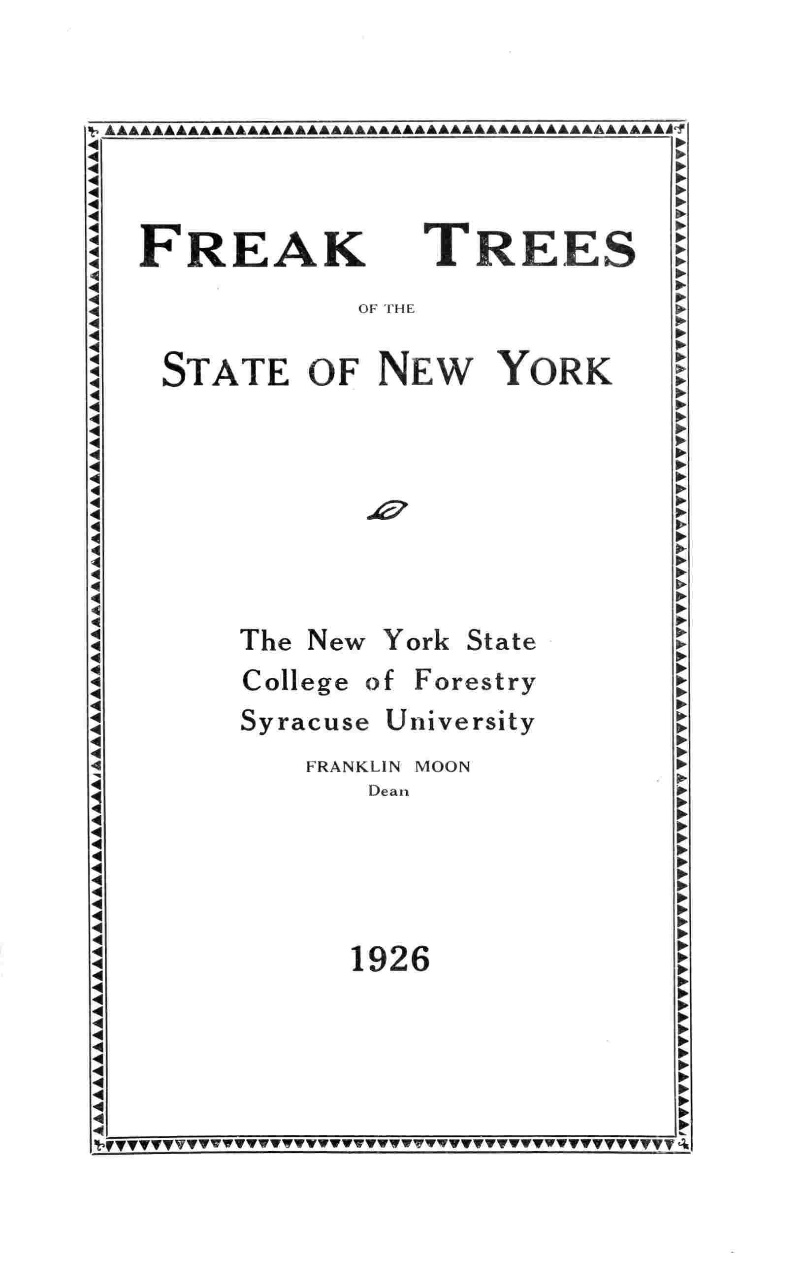 Freak trees of the State of New York cover