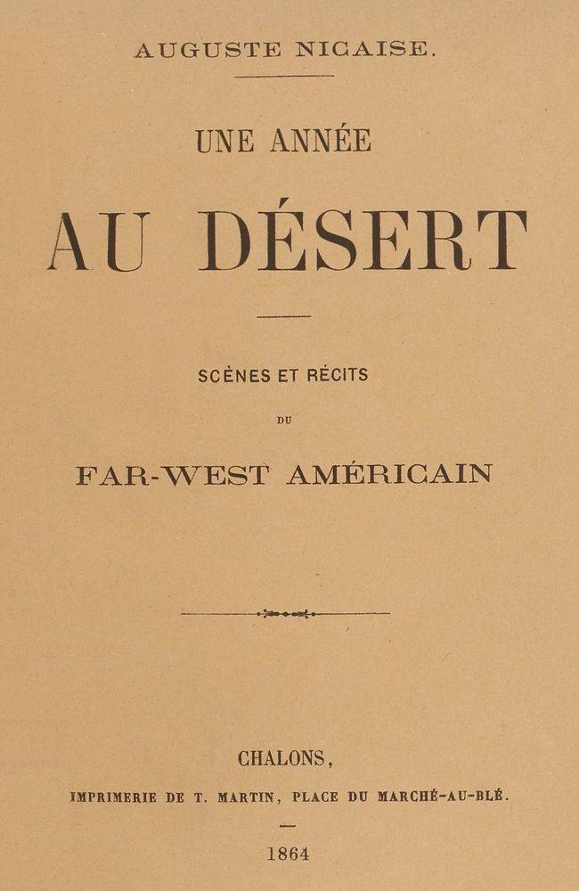 Une année au désert cover