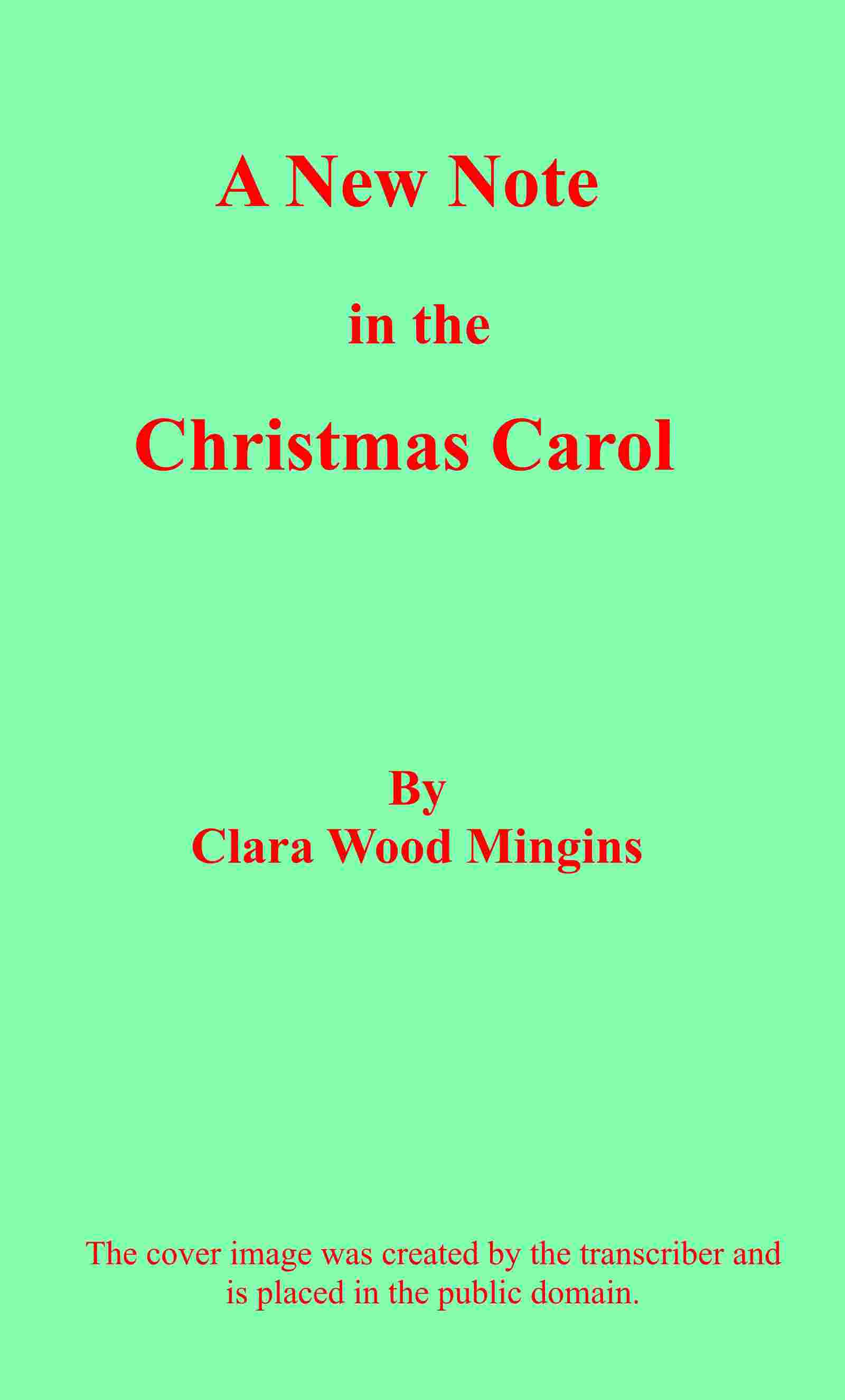A new note in the Christmas Carol cover