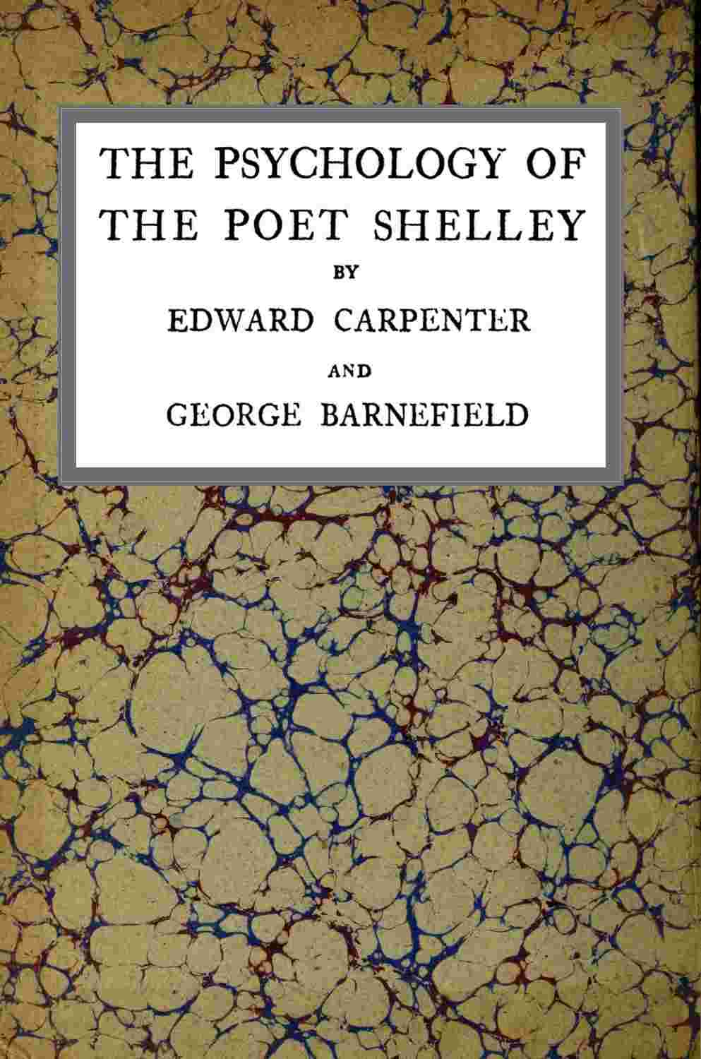 The psychology of the poet Shelley cover