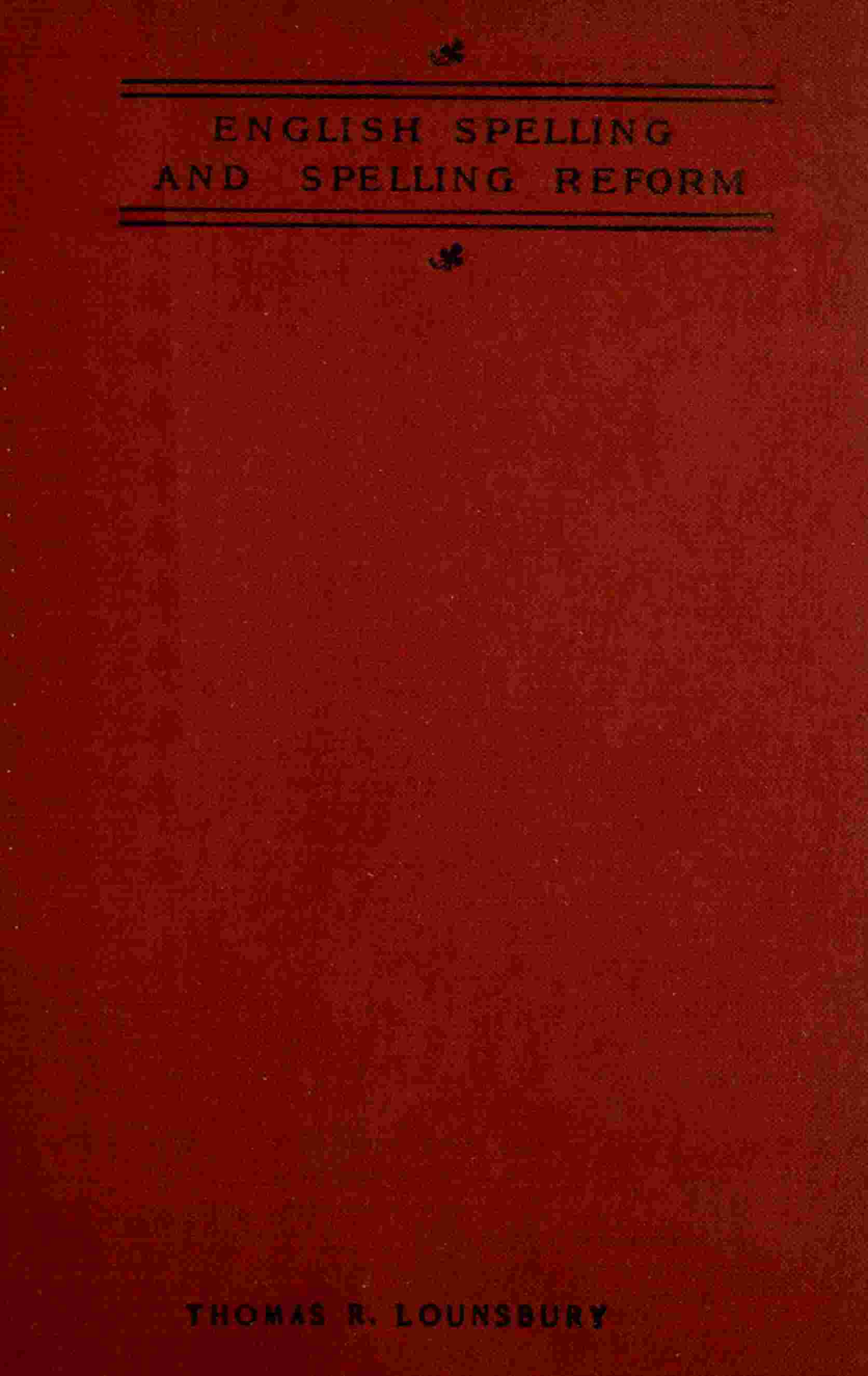 English spelling and spelling reform cover