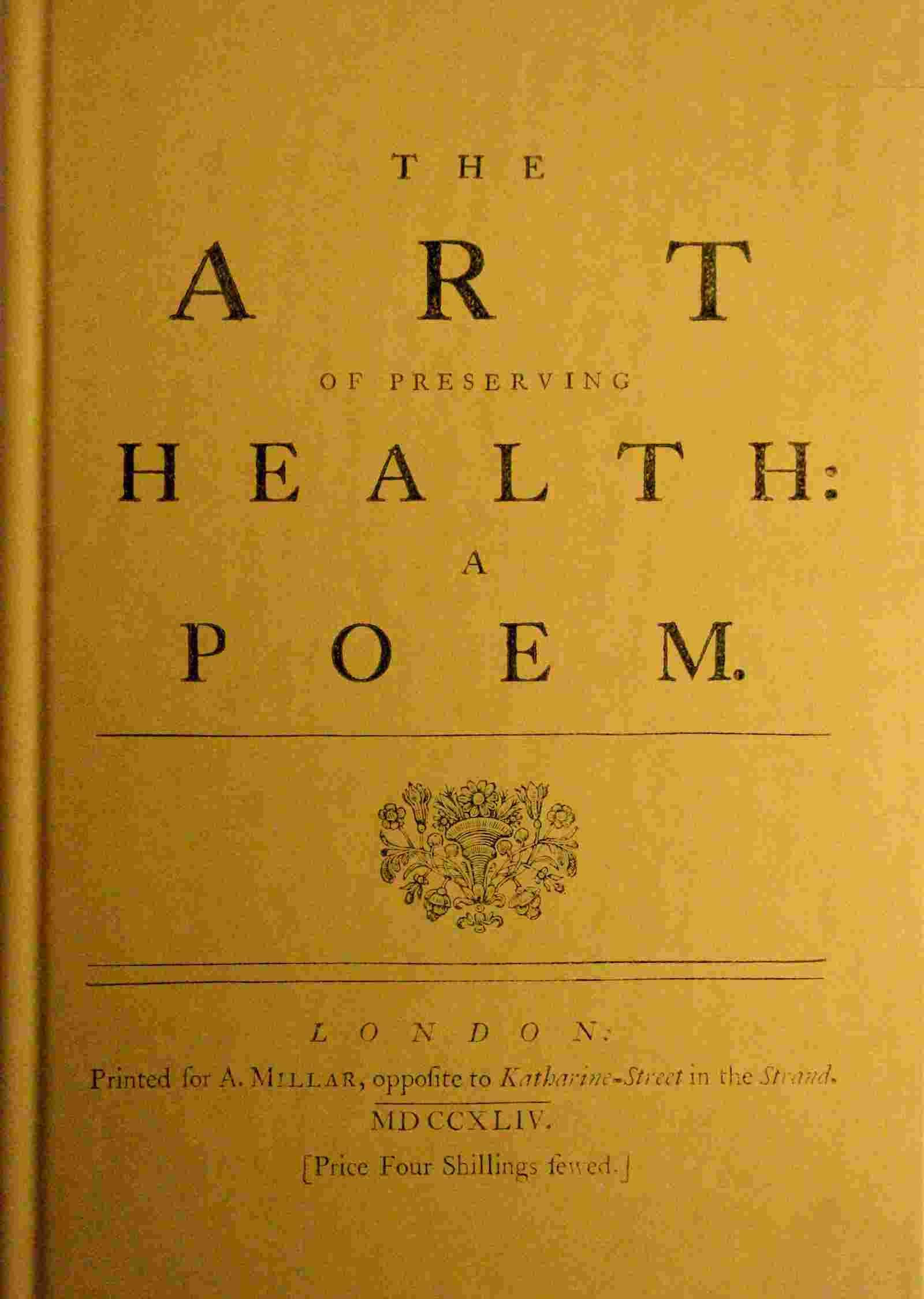 The art of preserving health: A poem cover