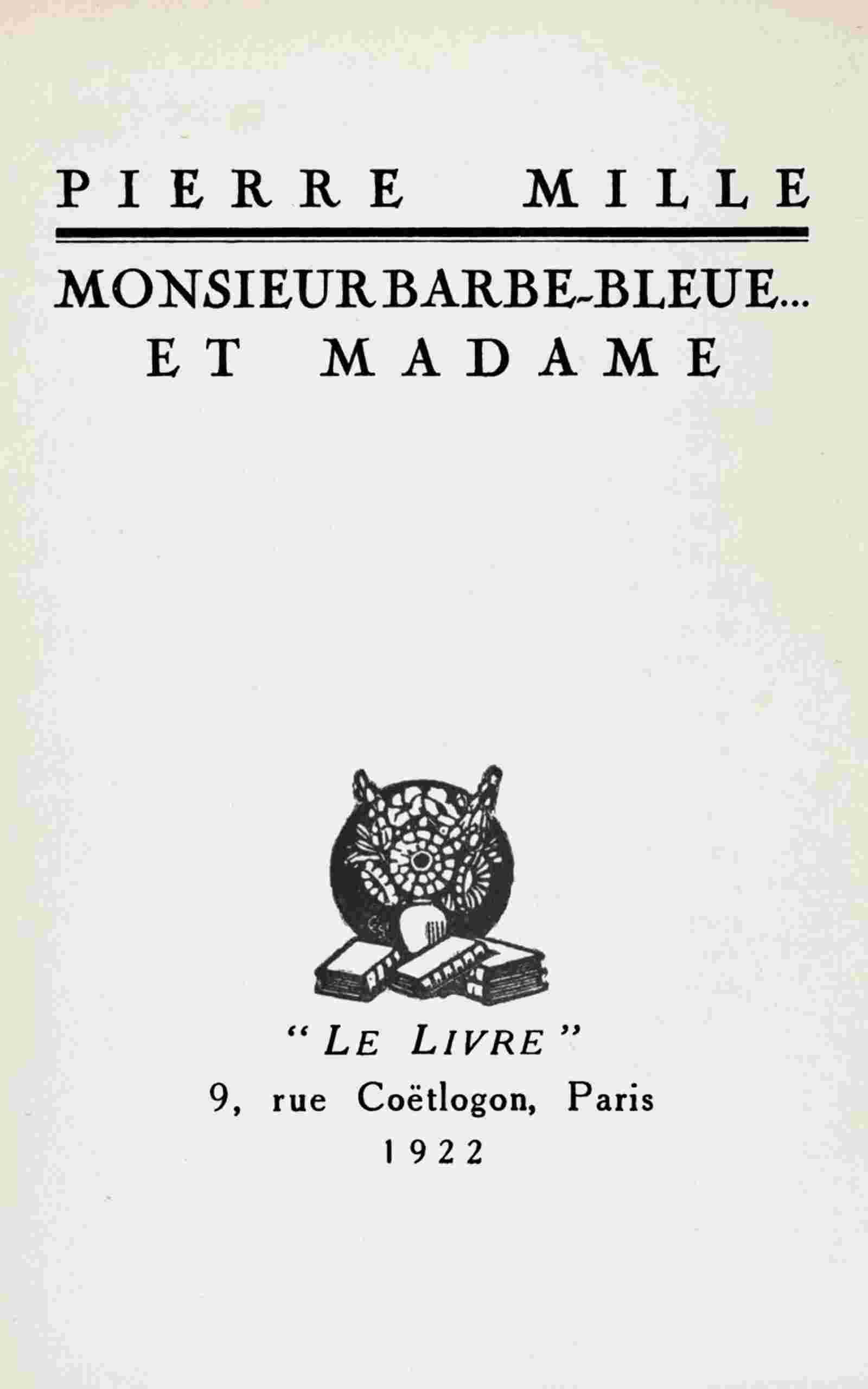Monsieur Barbe-Bleue... et Madame cover