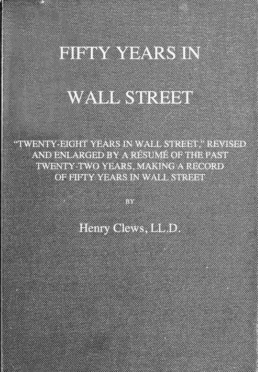 Fifty years in Wall Street cover