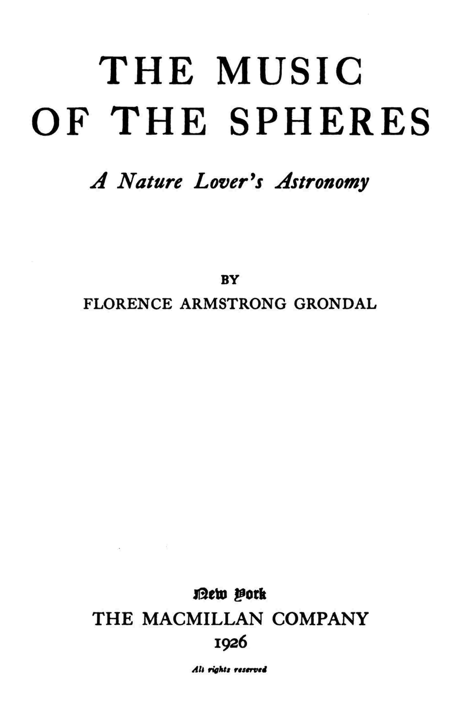 The music of the spheres cover