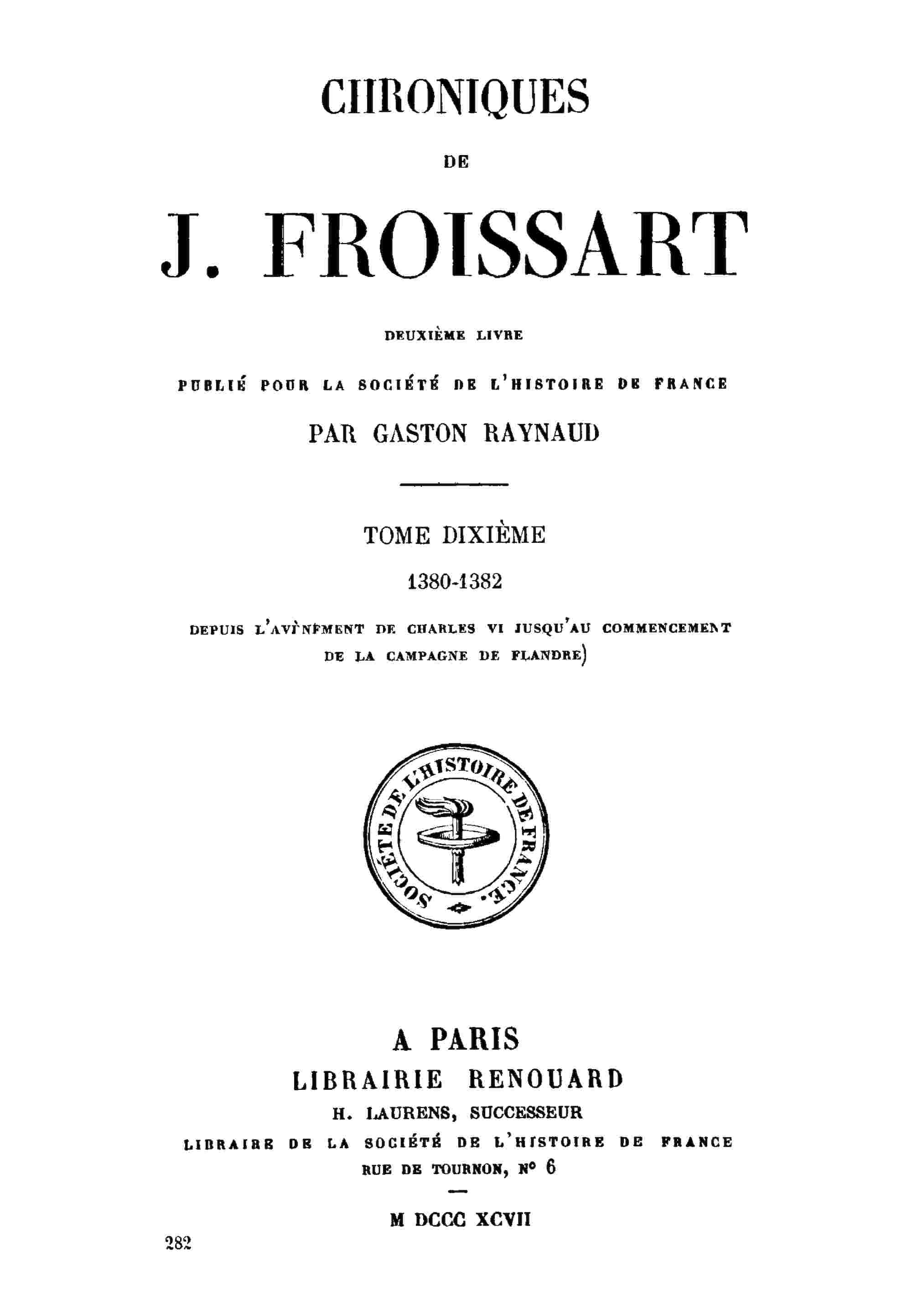 Chroniques de J. Froissart, tome 10/13 cover