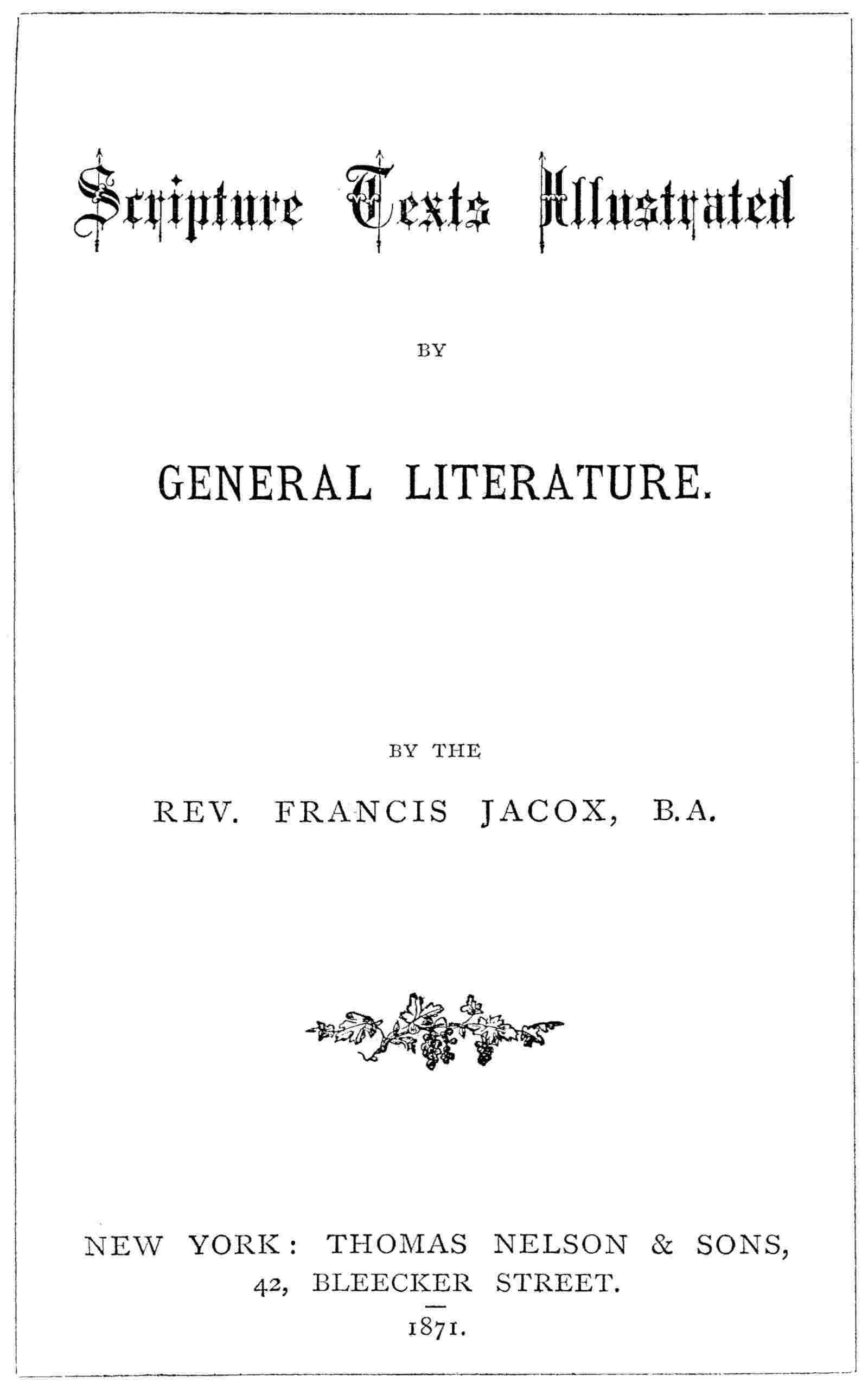 Scripture texts illustrated by general literature cover