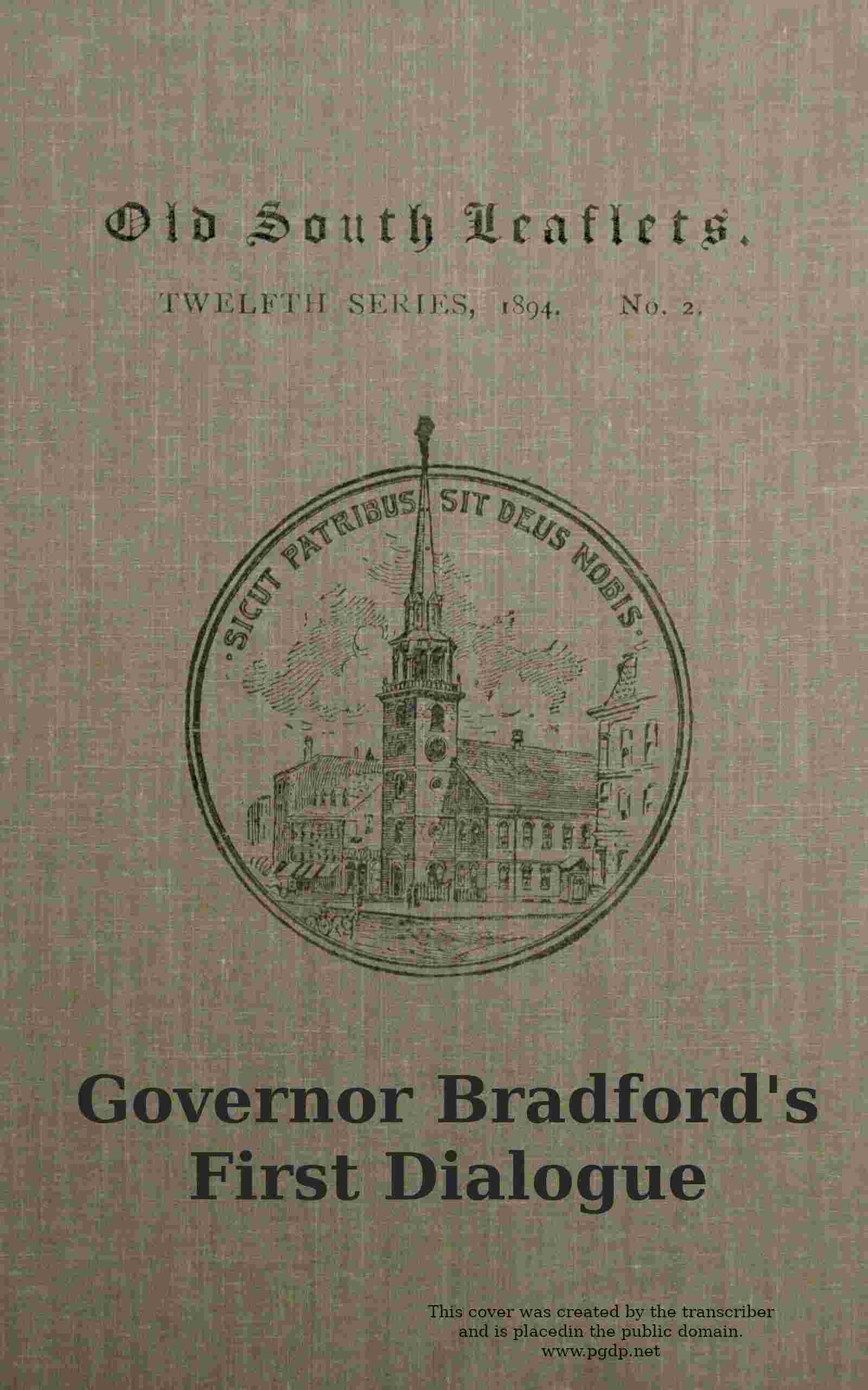 Governor Bradford's first dialogue cover