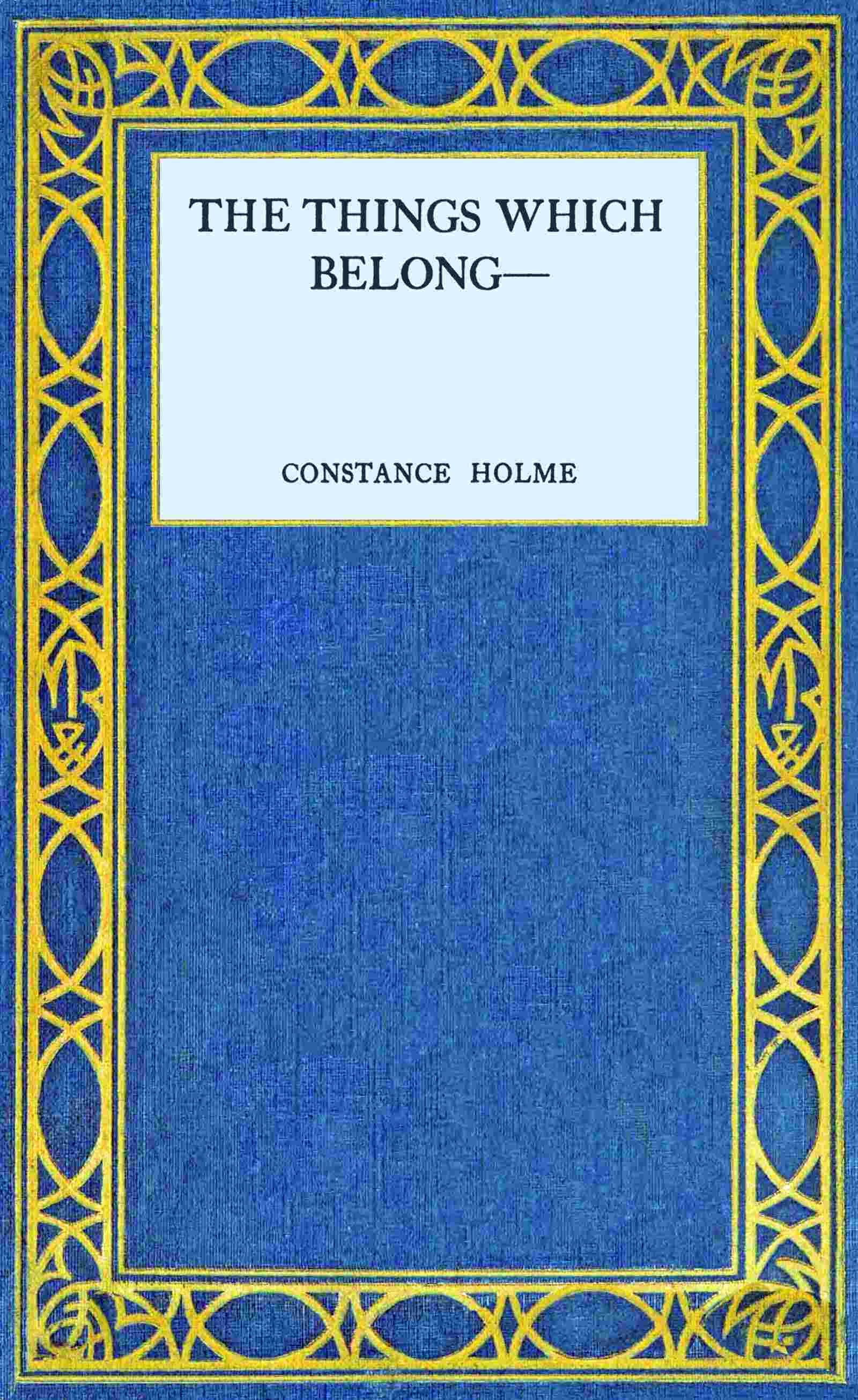 The things which belong— cover