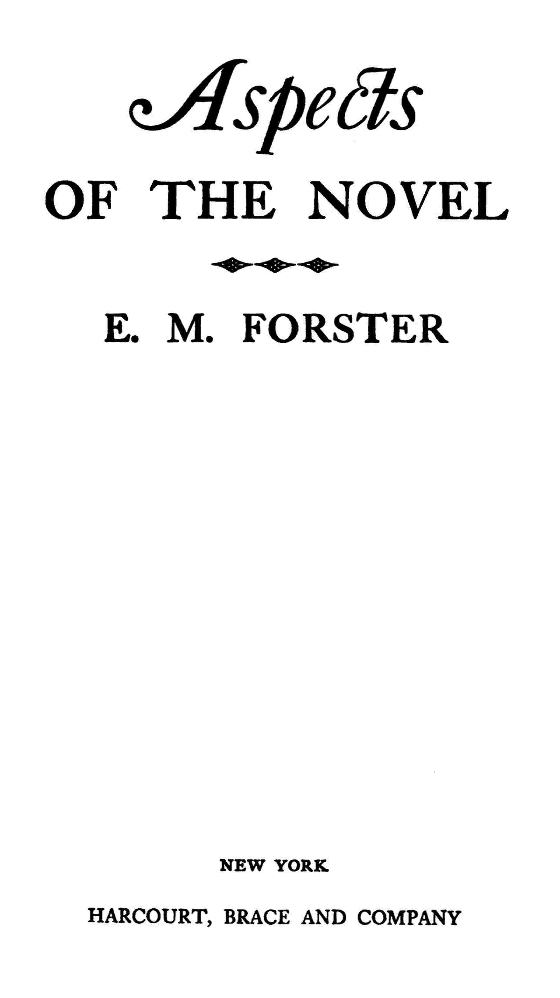 Aspects of the novel cover