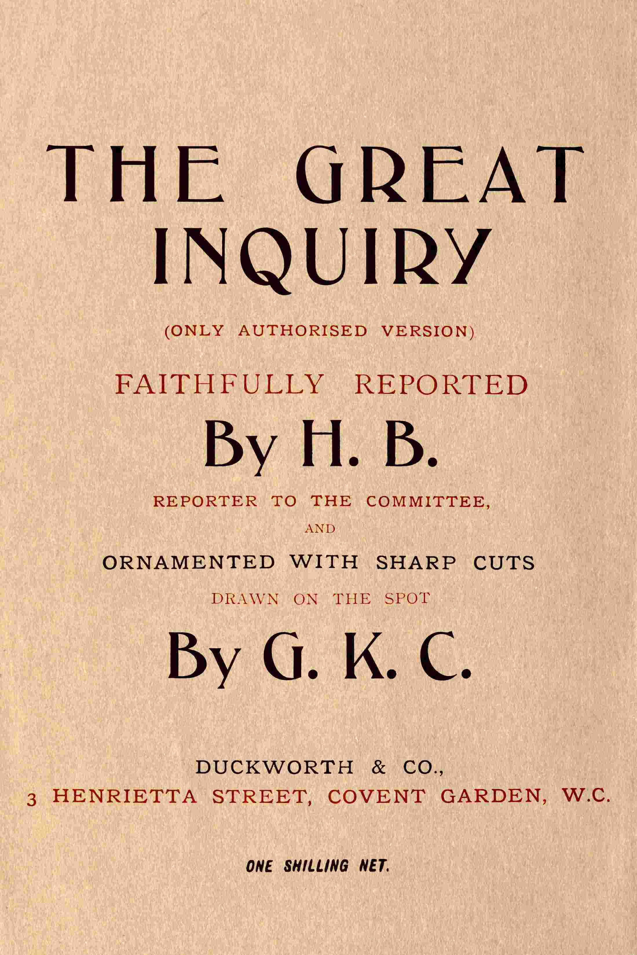 The great inquiry cover