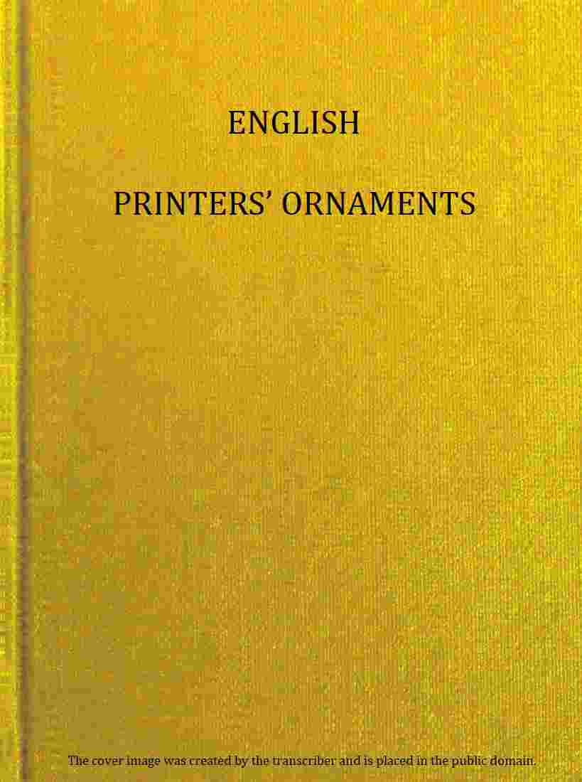 English printers' ornaments cover