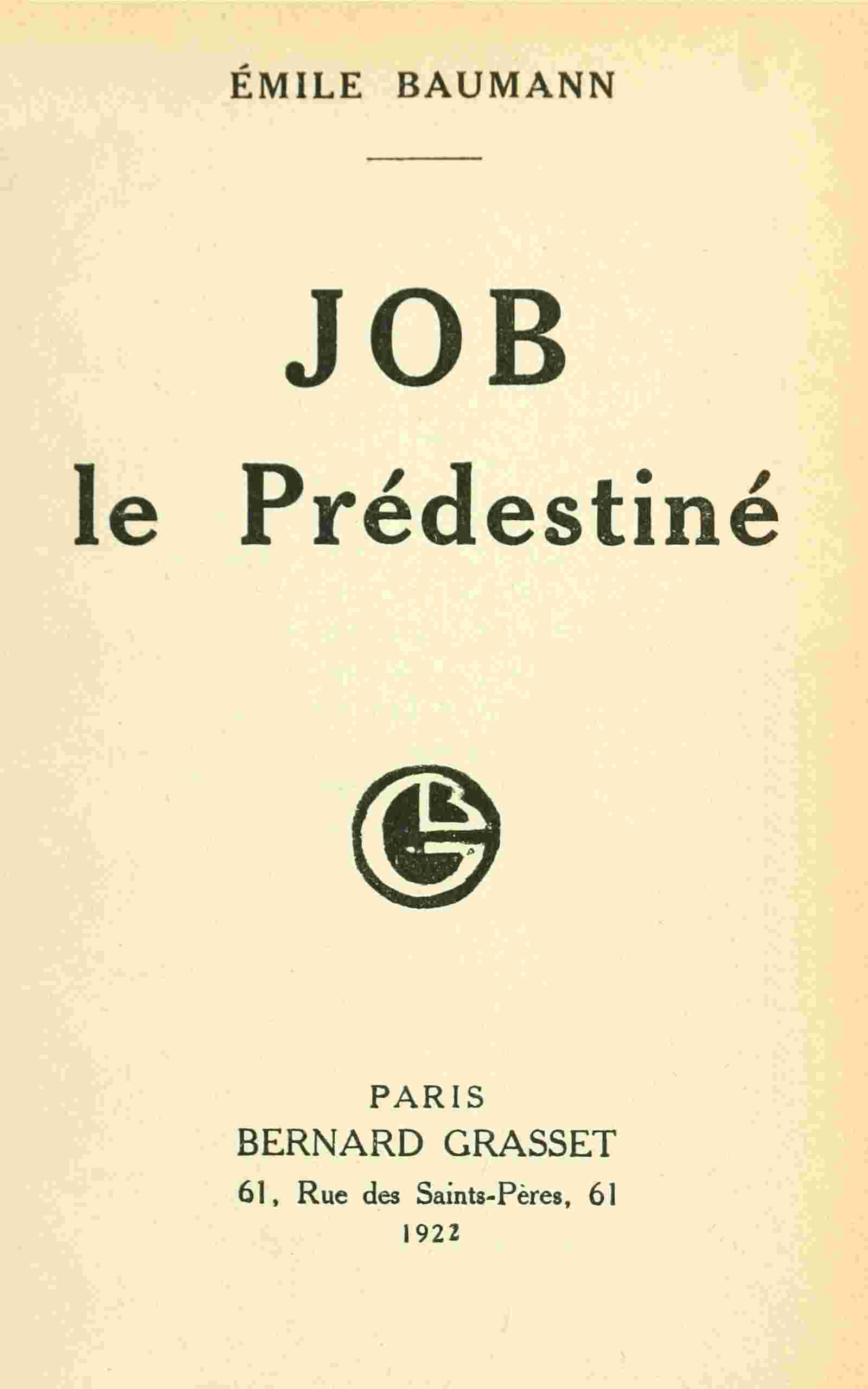 Job le prédestiné cover