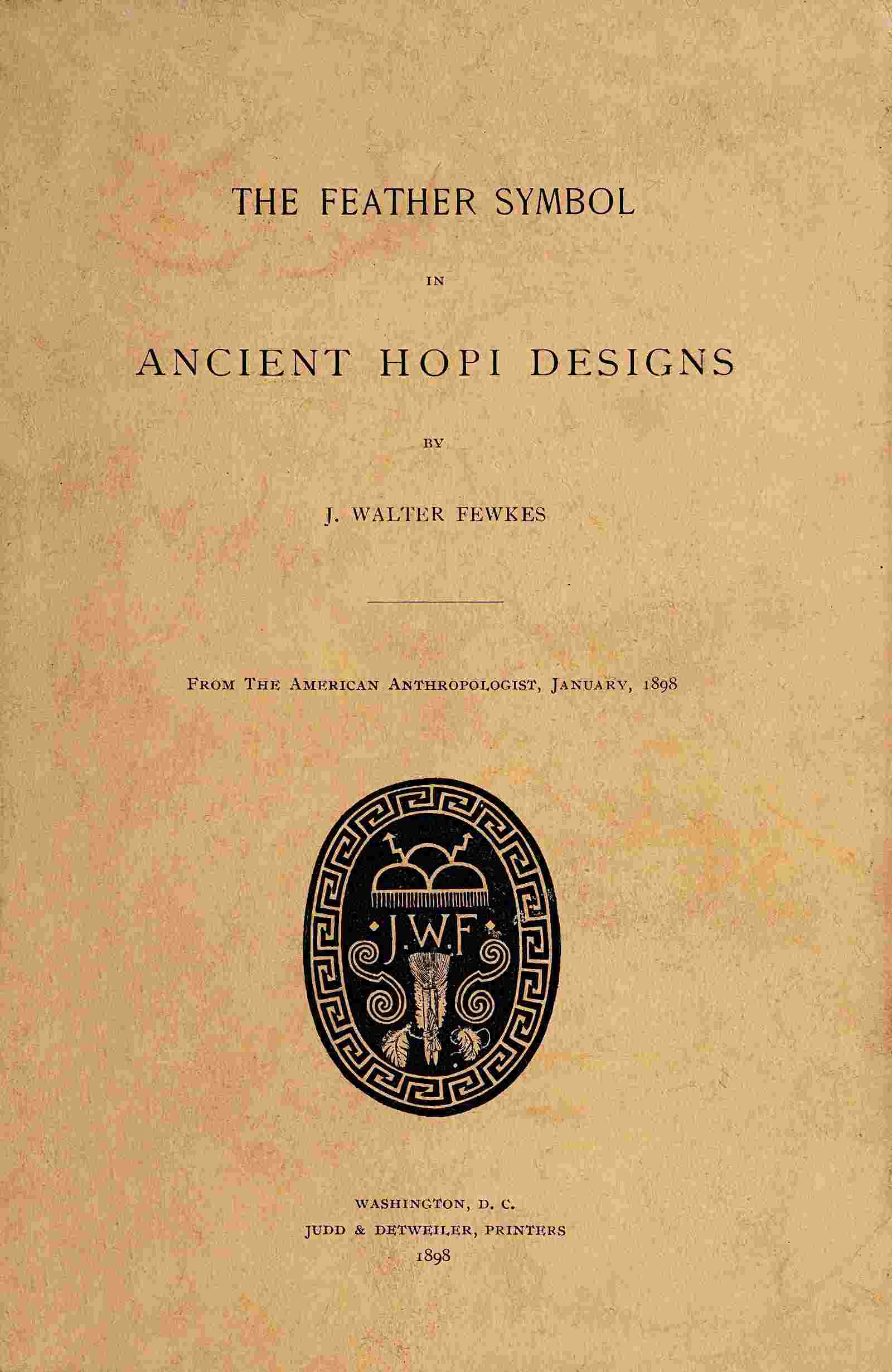 The feather symbol in ancient Hopi designs cover