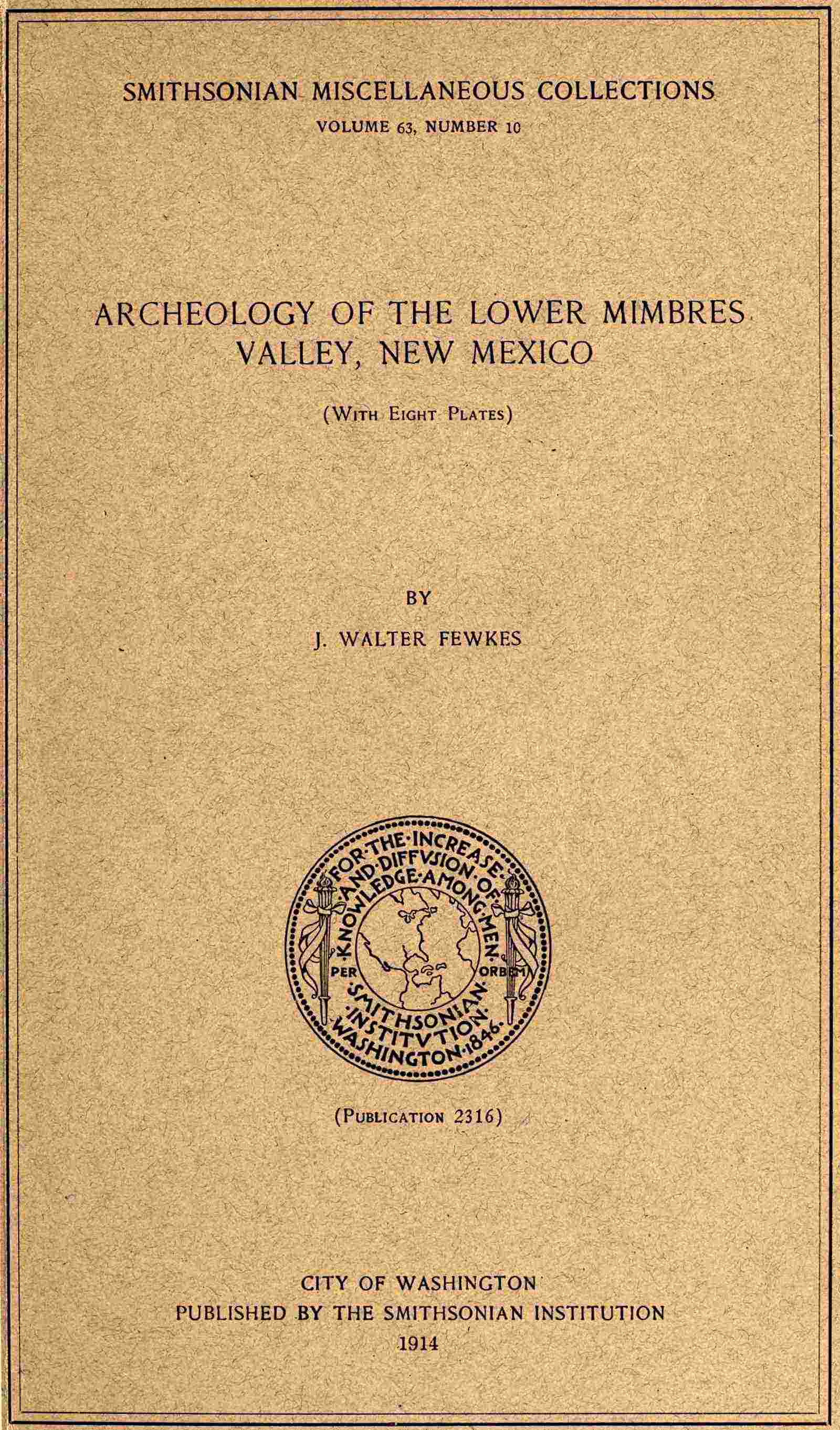 Archeology of the lower Mimbres valley, New Mexico cover