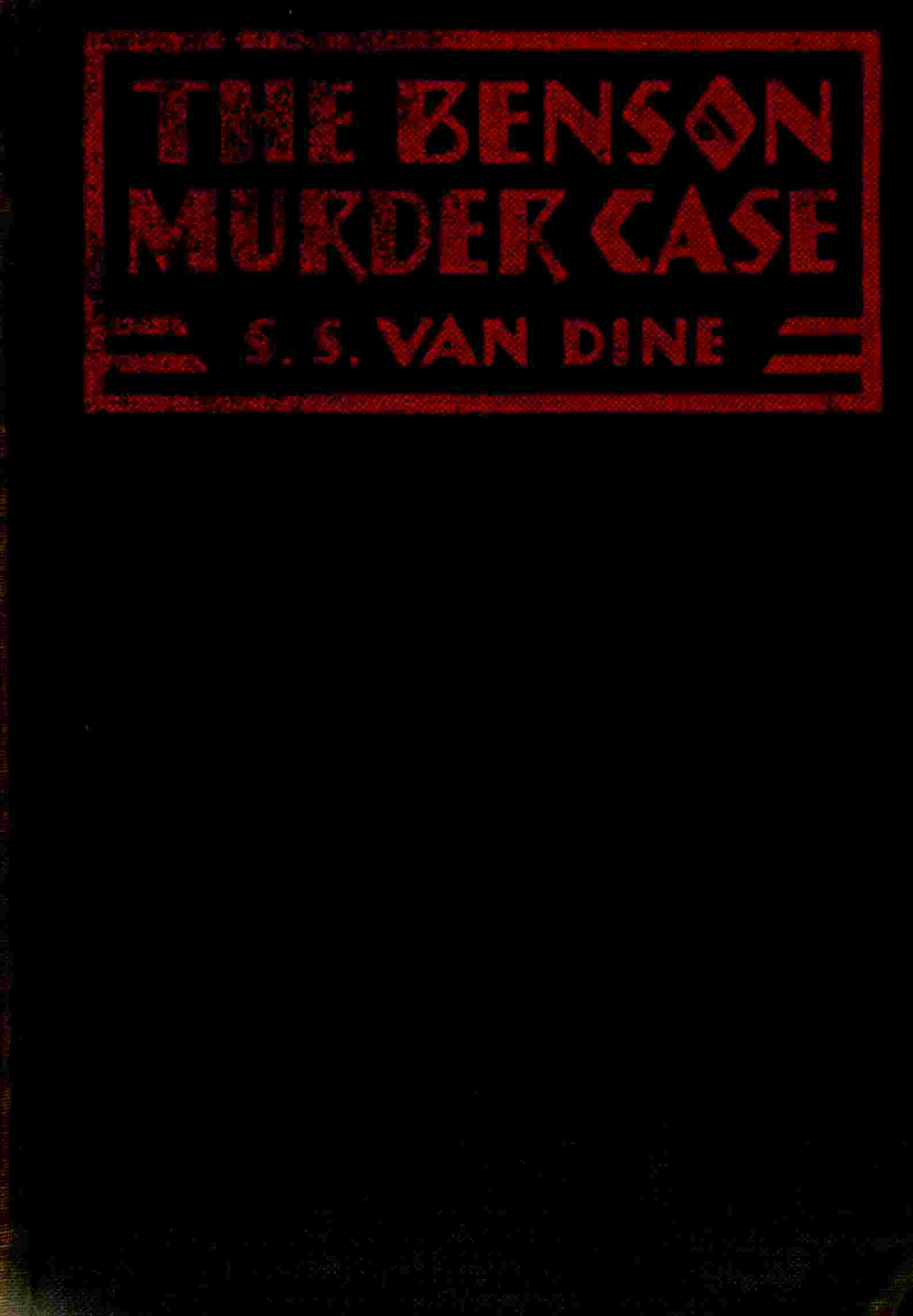 The Benson murder case cover