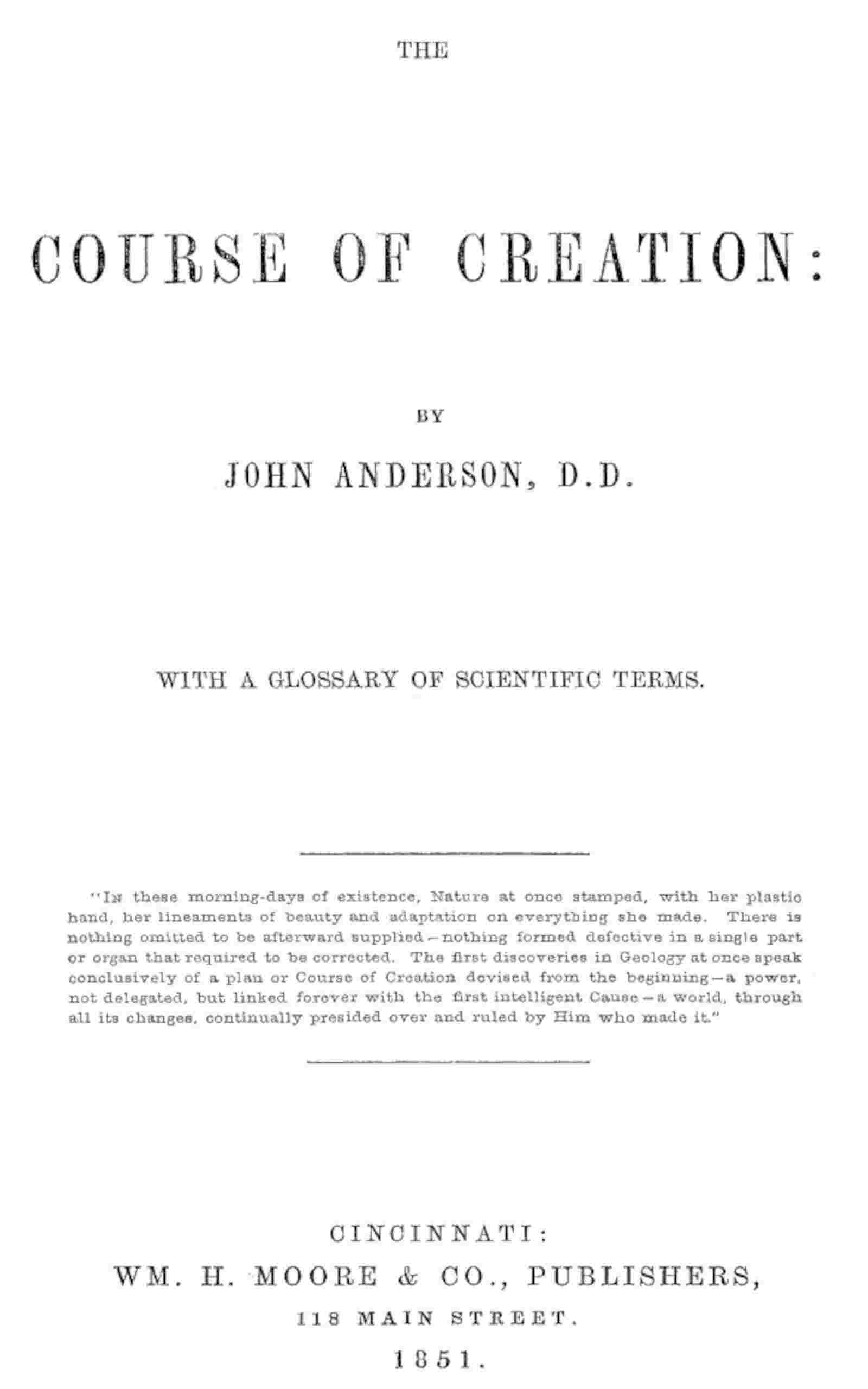 The course of creation cover