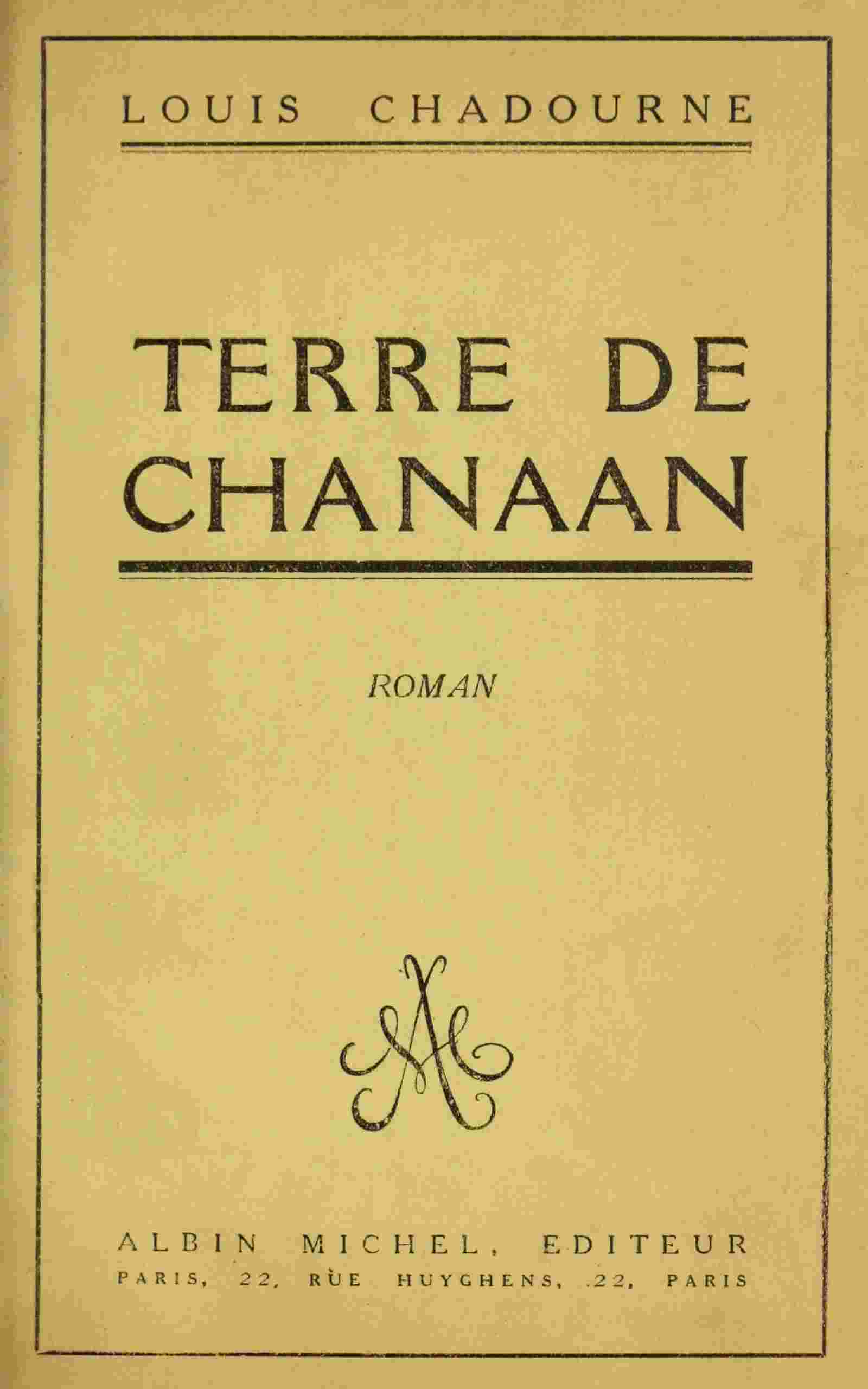 Terre de Chanaan cover