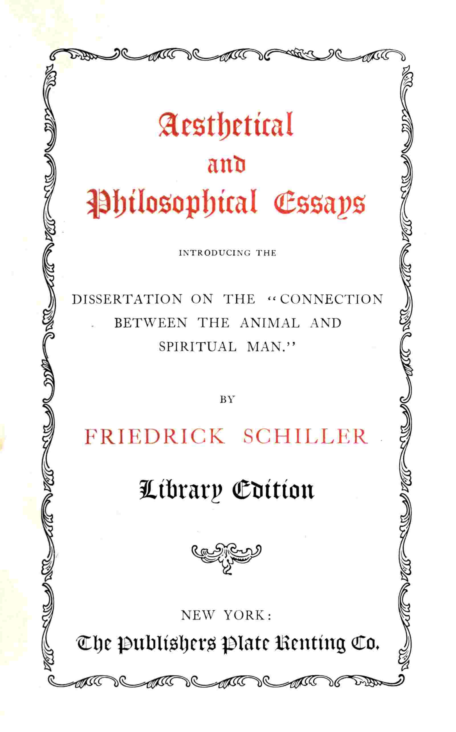 Aesthetical and philosophical essays cover