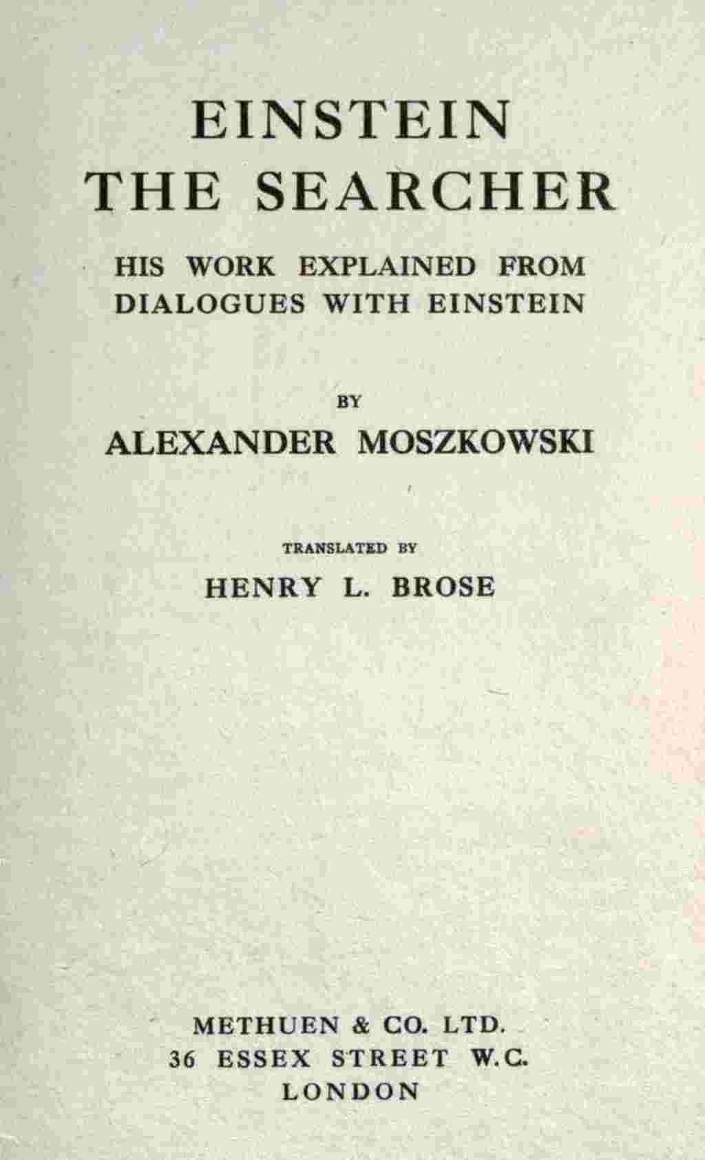Einstein, the searcher cover