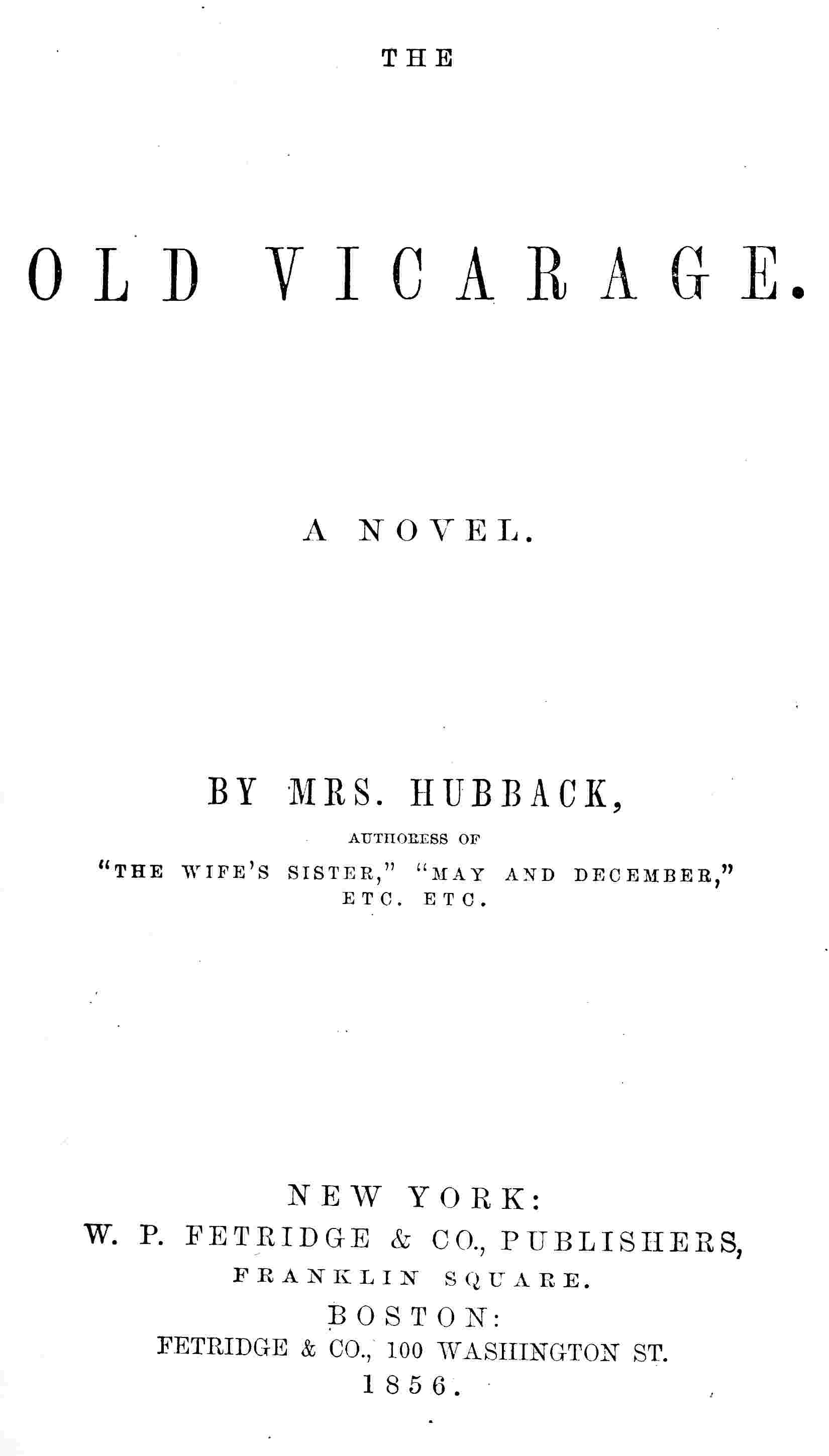 The old vicarage cover