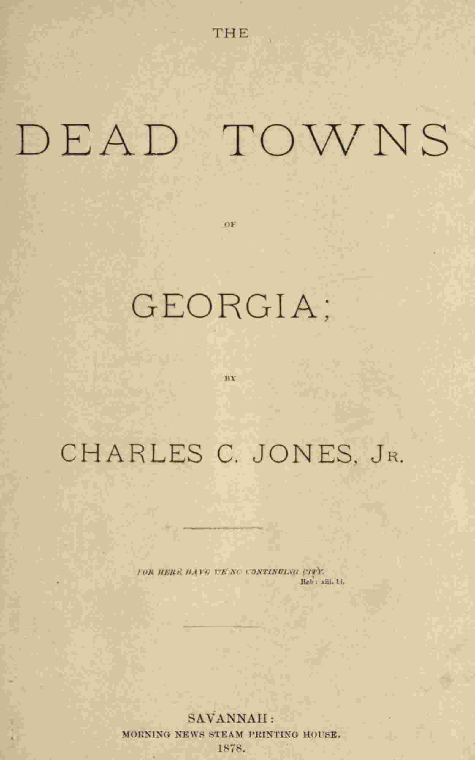 The dead towns of Georgia cover