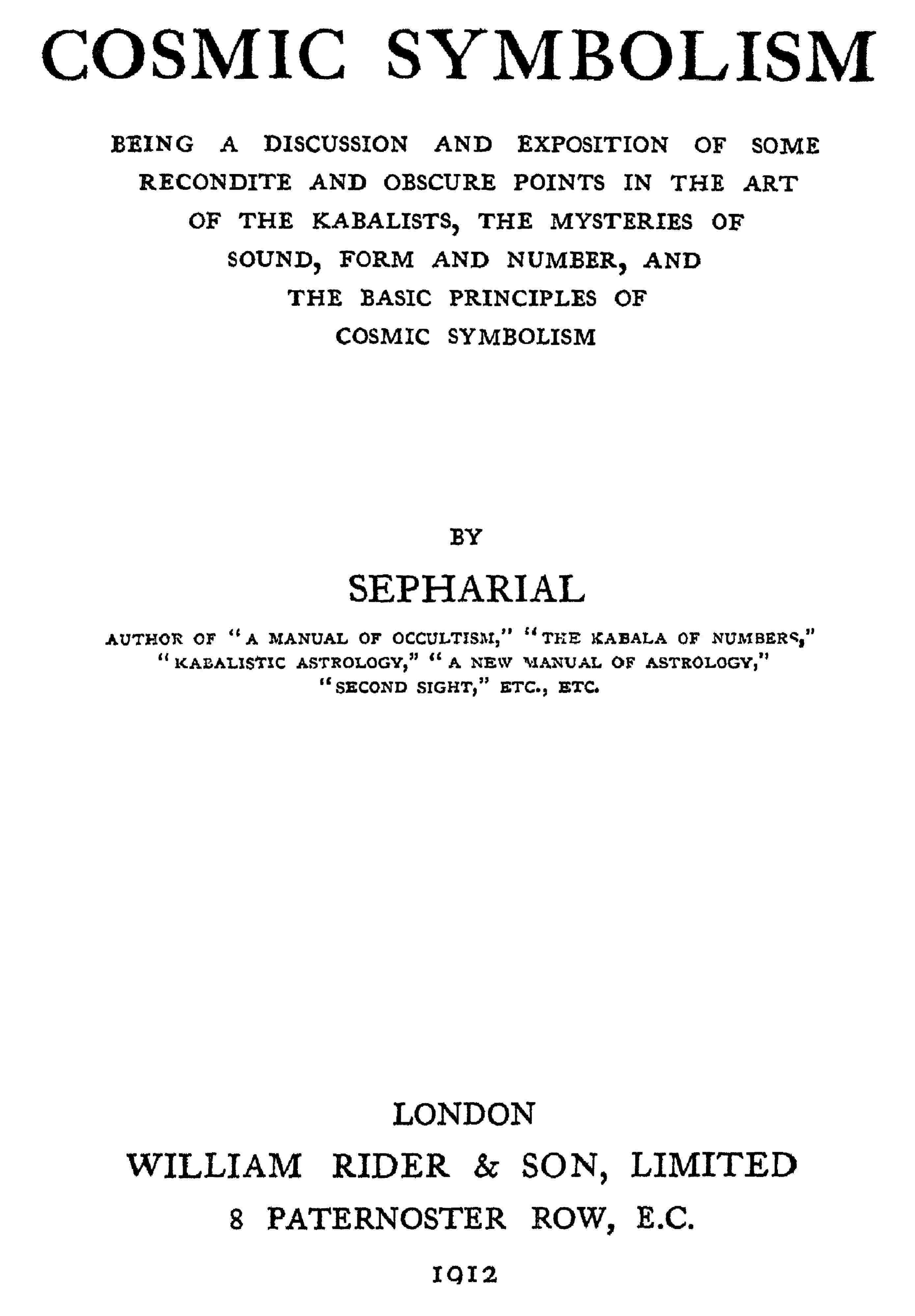 Cosmic symbolism cover