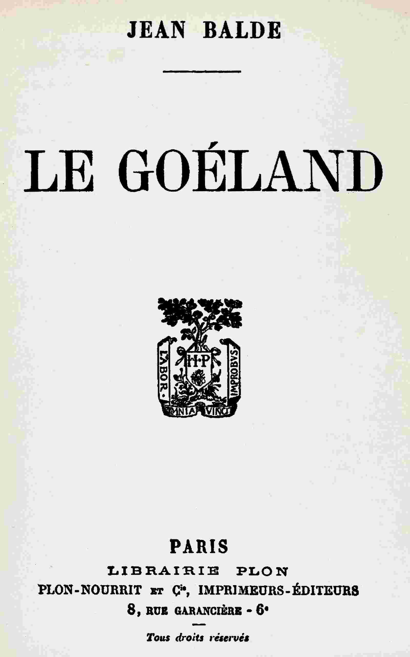 Le goéland cover