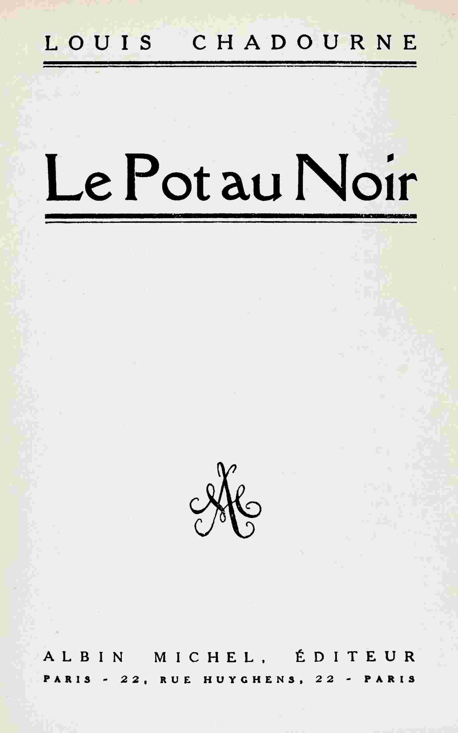 Le pot au noir cover