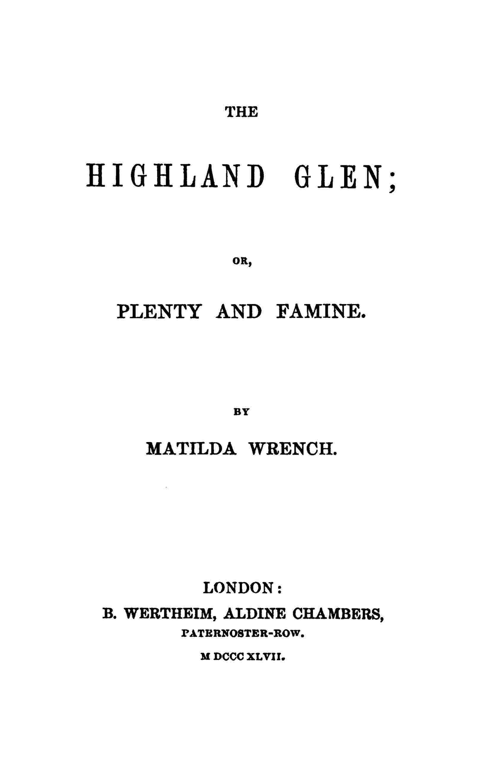 The Highland glen cover