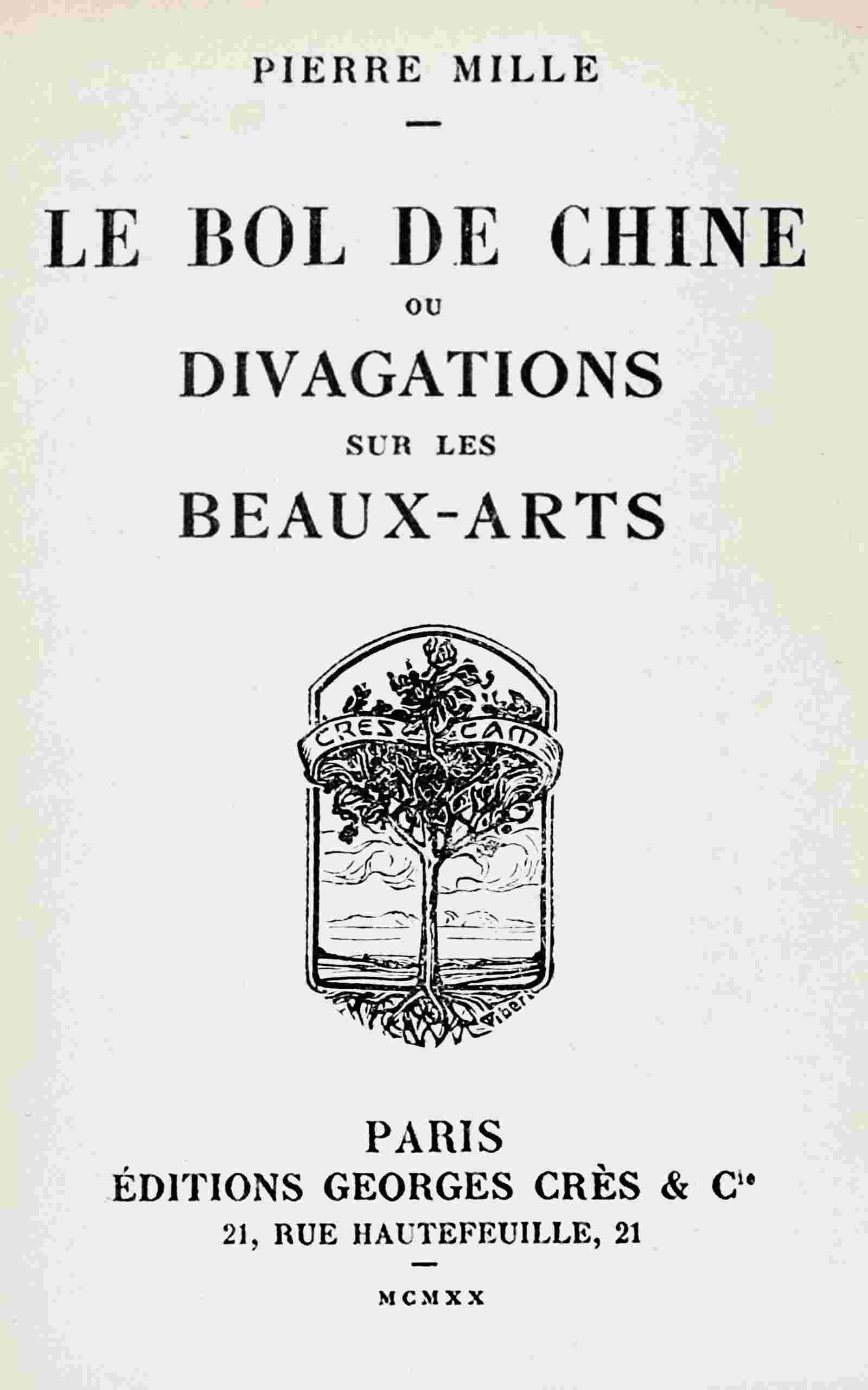 Le bol de Chine; ou, divagations sur les beaux-arts cover