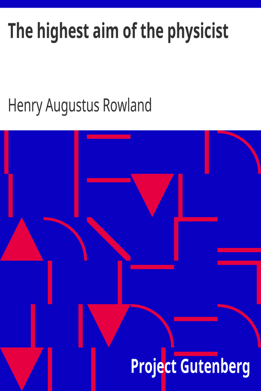 The highest aim of the physicist cover