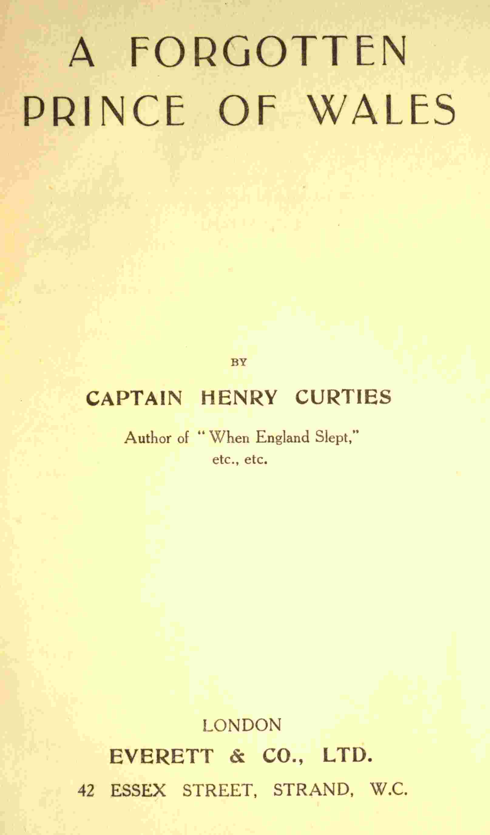 A forgotten Prince of Wales cover