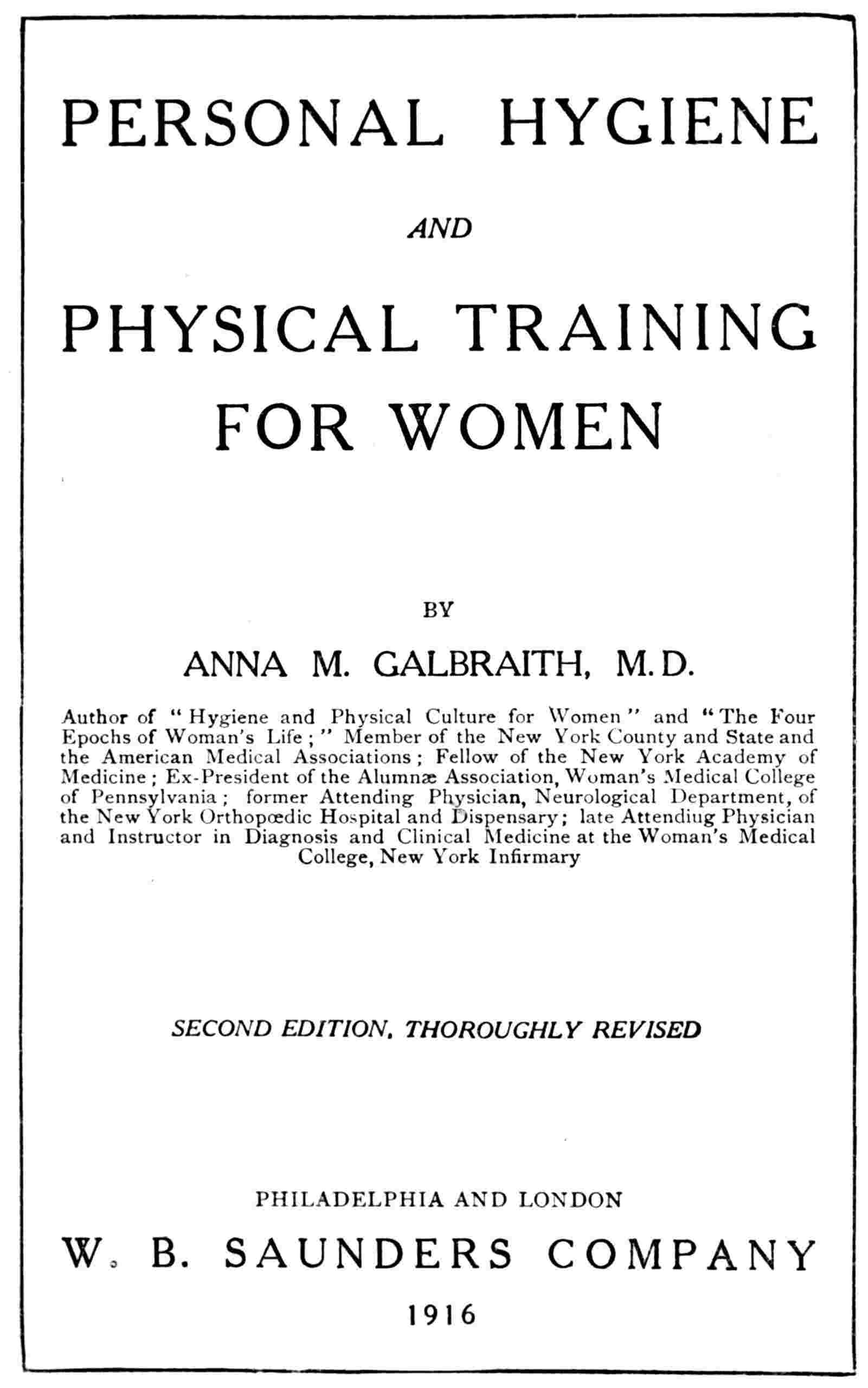 Personal hygiene and physical training for women cover
