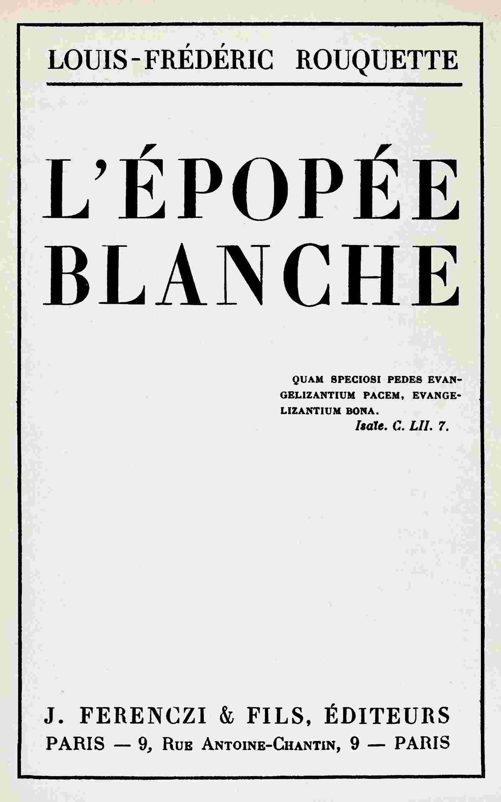 L'épopée blanche cover