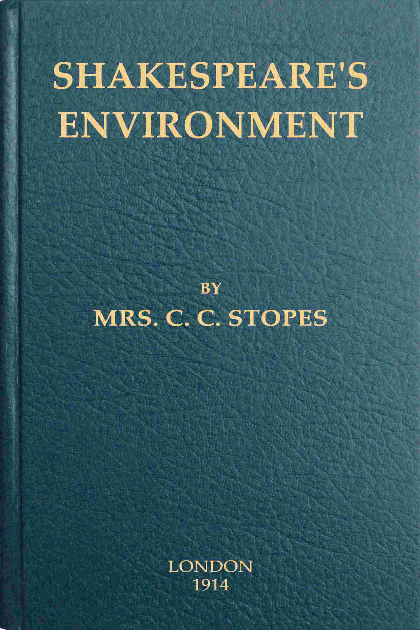 Shakespeare's environment cover