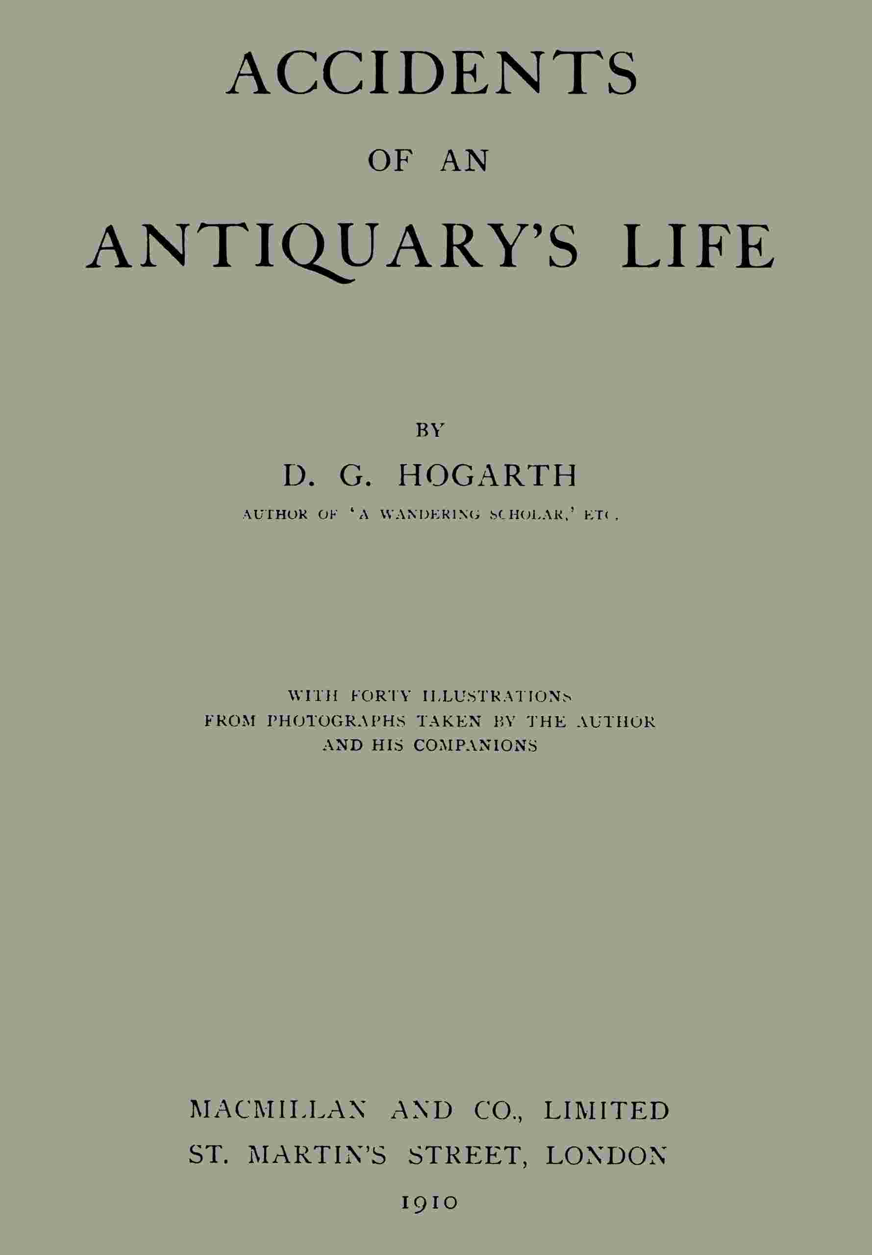 Accidents of an antiquary's life cover